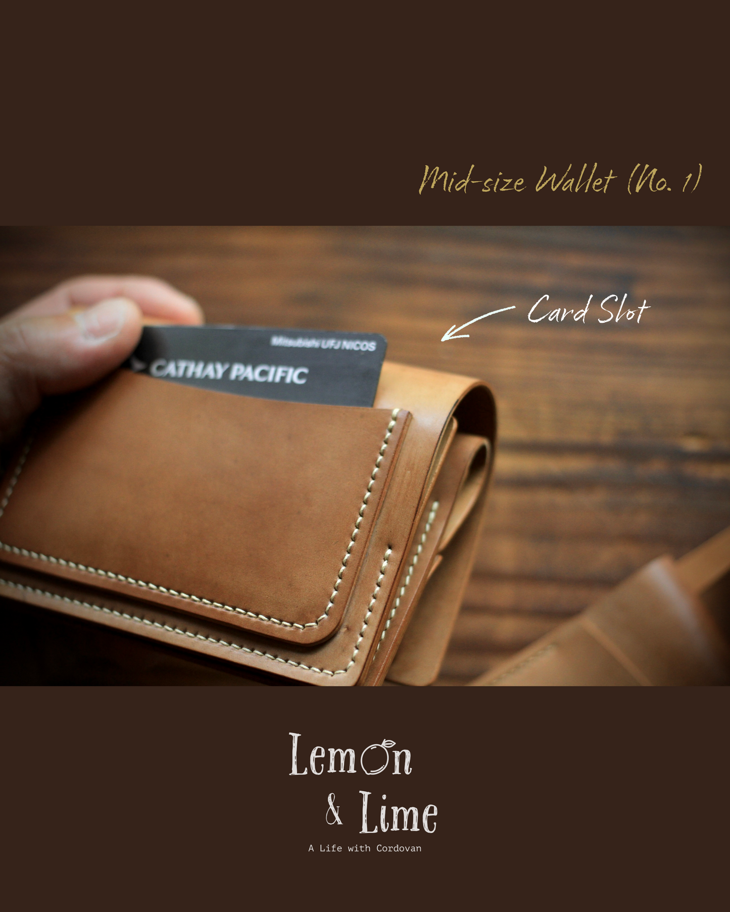 Shell Wallet / Simple / Mid-size Wallet【Horween】シェルコードバンのミディアムサイズのお財布
