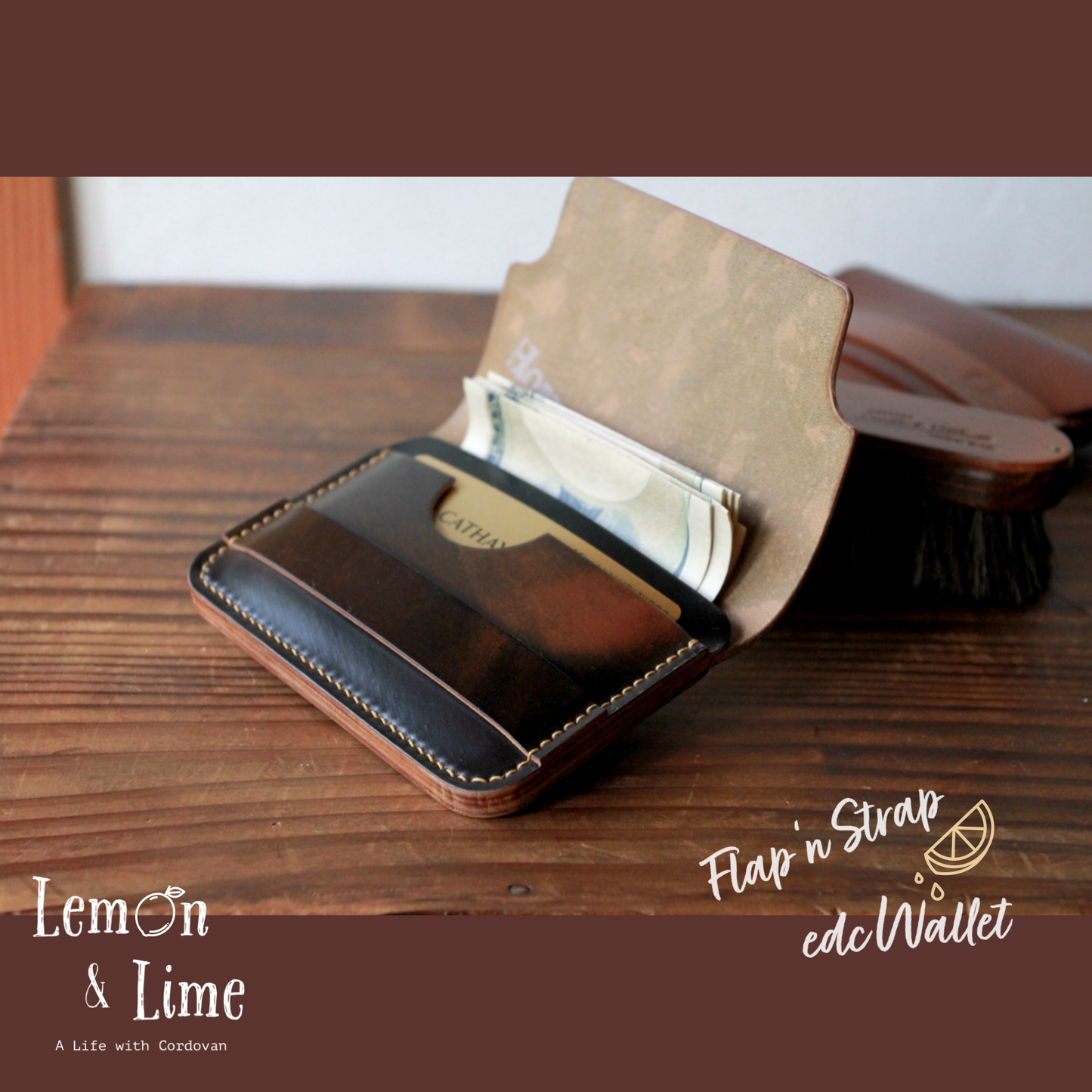 Shell Wallet / r12.5 / Flap and Strap【Horween】シェルコードバンの財布 / r12.5 / Flap and Strap