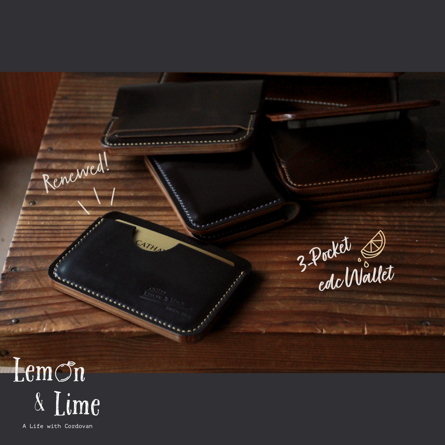 Shell Wallet / r12.5 / Single (3-pocket)【Horween】シェルコードバンのカードホルダー / r12.5 / Single (3-pocket)