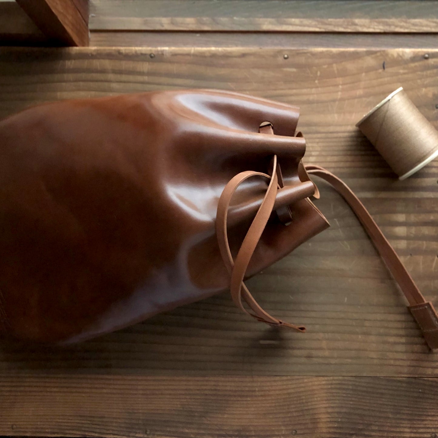 Shell Bag / Kinchaku【Horween】シェルコードバンの巾着
