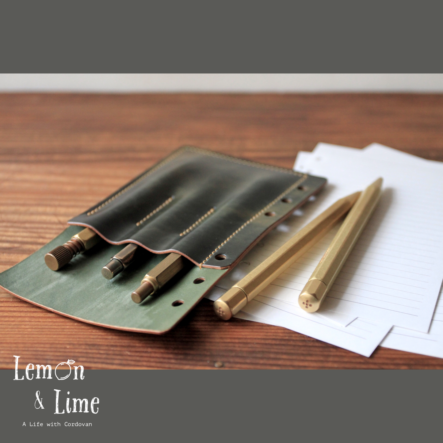 Shell Pen Holder for Shell Organizer (Personal)【Horween】シェルコードバンのペンホルダー・システム手帳用 (バイブルサイズ)