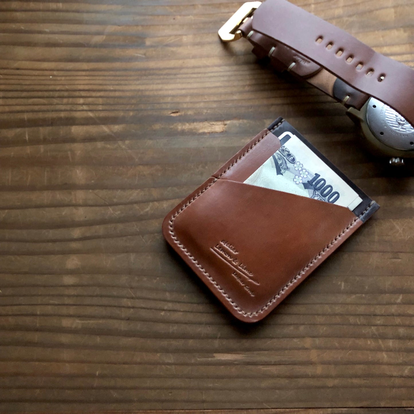 Shell Wallet / Vertical / Single (3-pocket)【Horween】シェルコードバンの縦型のカードホルダー (3ポケット)
