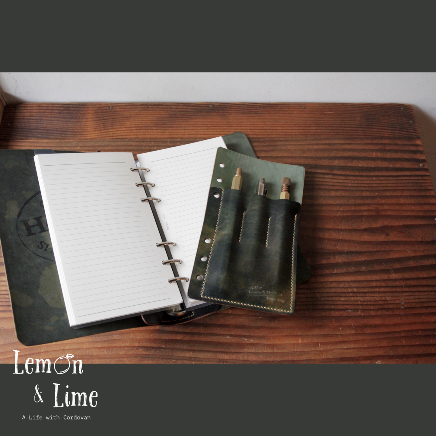 Shell Pen Holder for Shell Organizer (Personal)【Horween】シェルコードバンのペンホルダー・システム手帳用 (バイブルサイズ)