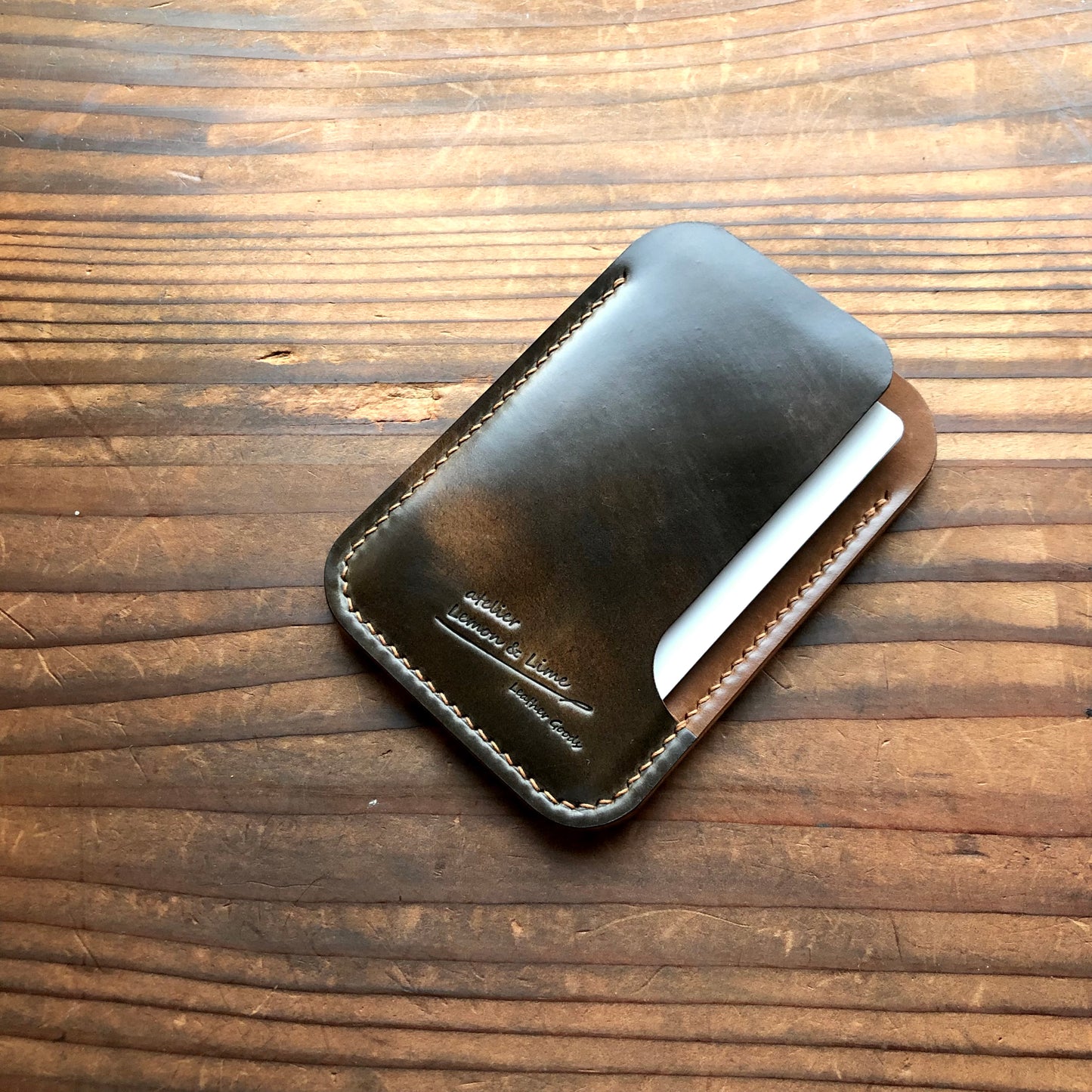 Shell Wallet / Vertical / Single (2-pocket)【Horween】シェルコードバンの縦型のカードホルダー (2ポケット)