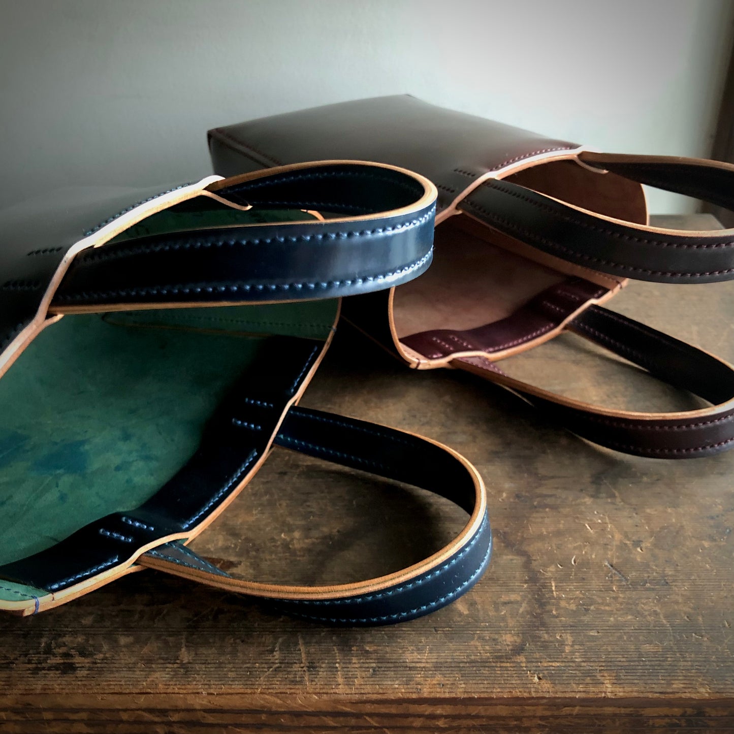 Shell Bag / Mini Tote (Horizontal)【Horween】シェルコードバンのミニトートバッグ(よこ型)