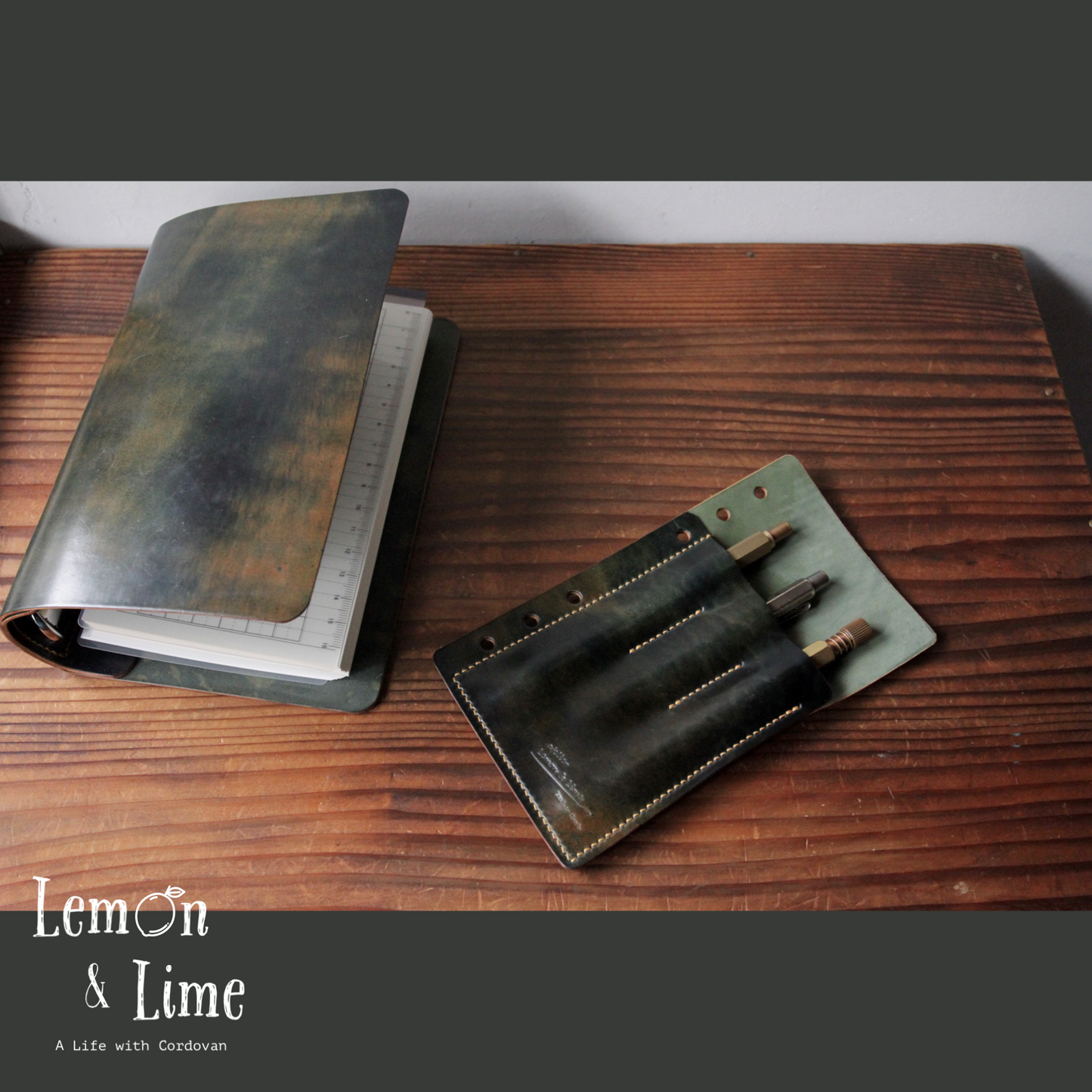 Shell Pen Holder for Shell Organizer (Personal)【Horween】シェルコードバンのペンホルダー・システム手帳用 (バイブルサイズ)