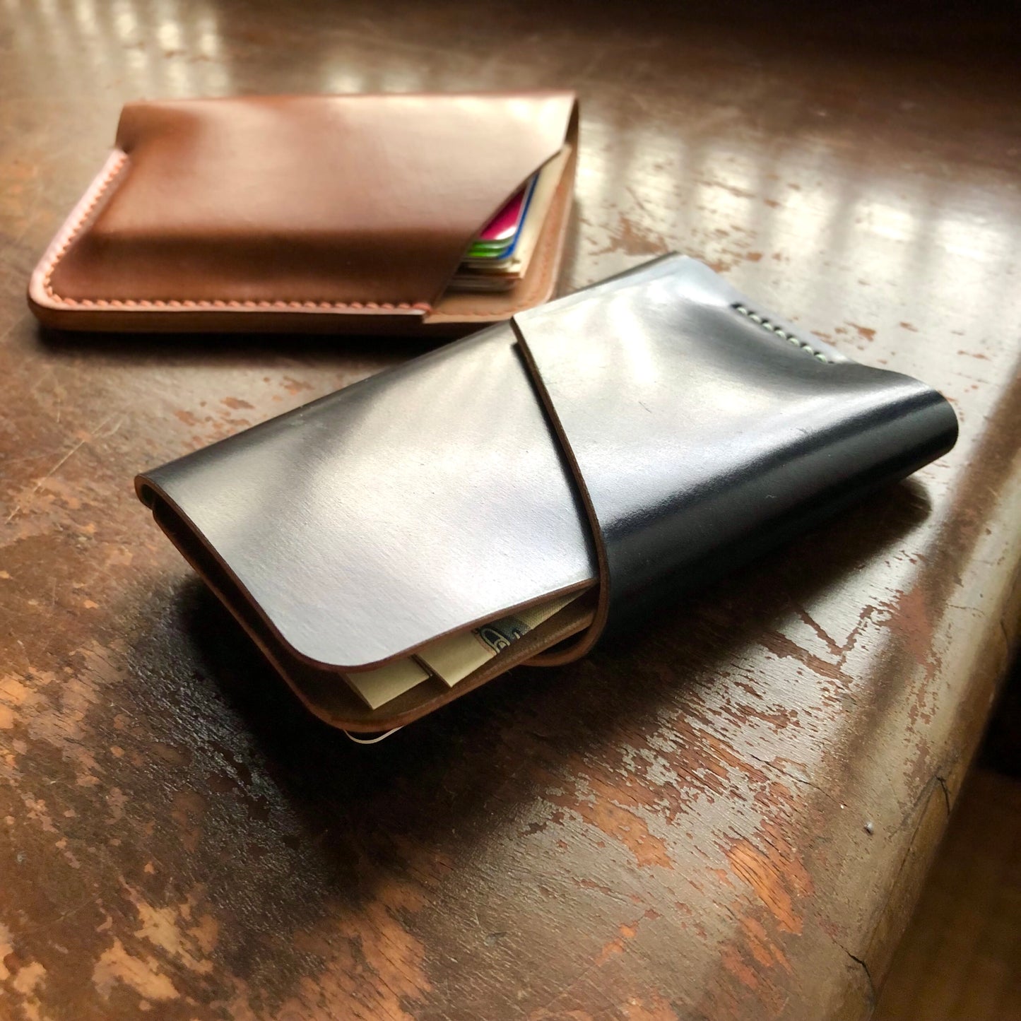 Shell Wallet / Vertical / Wrapper (2-pocket, Vertical)【Horween】シェルコードバンの縦型のカードホルダー Wrapper