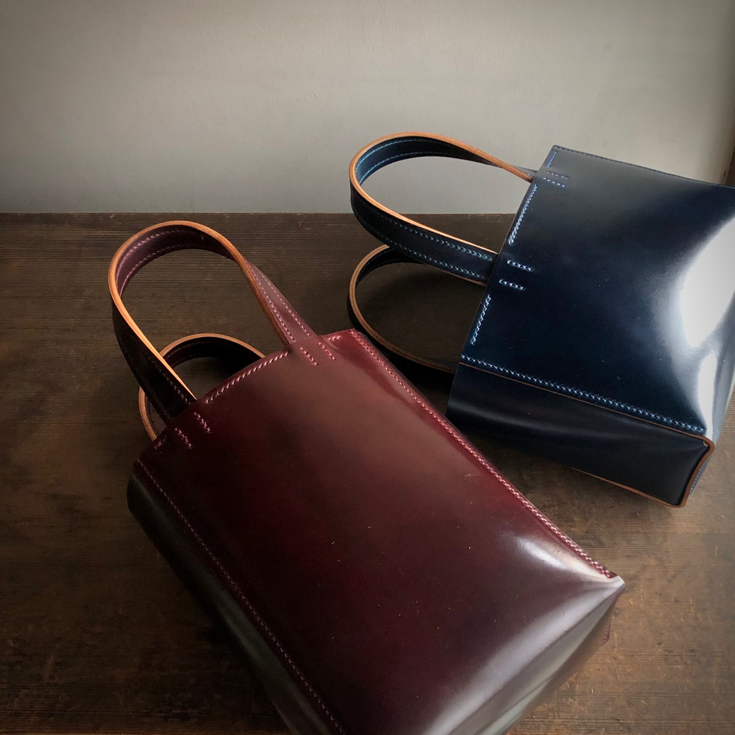 Shell Bag / Mini Tote (Horizontal)【Horween】シェルコードバンのミニトートバッグ(よこ型)