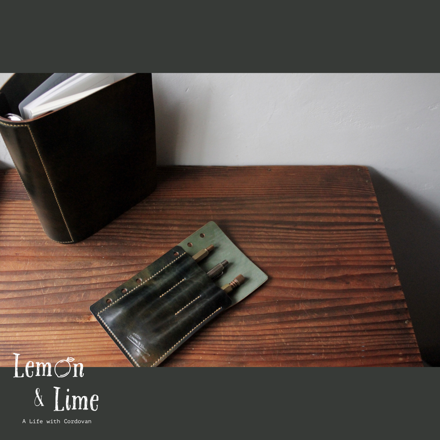 Shell Pen Holder for Shell Organizer (Personal)【Horween】シェルコードバンのペンホルダー・システム手帳用 (バイブルサイズ)