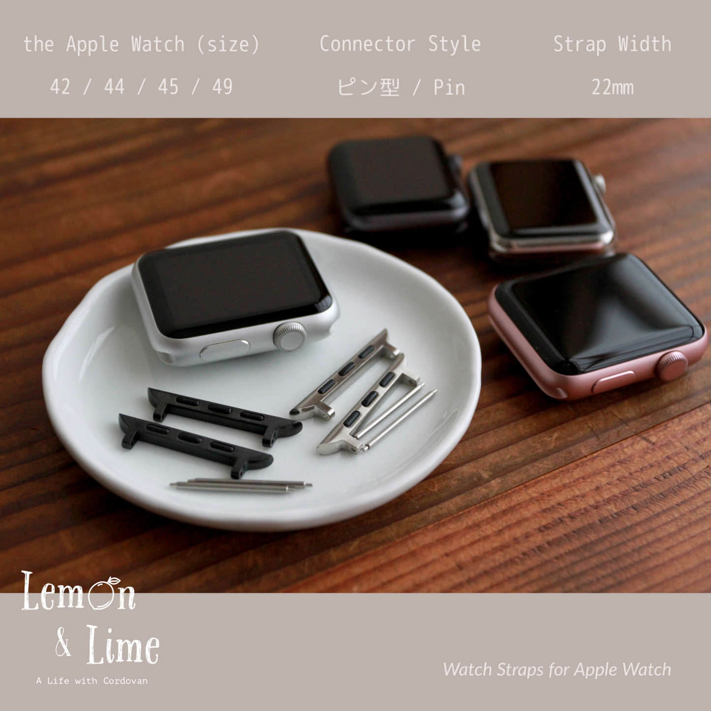 Shell Watch Strap for Apple Watch (2-piece)【Horween】シェルコードバンのApple Watch用ベルト(2ピース)