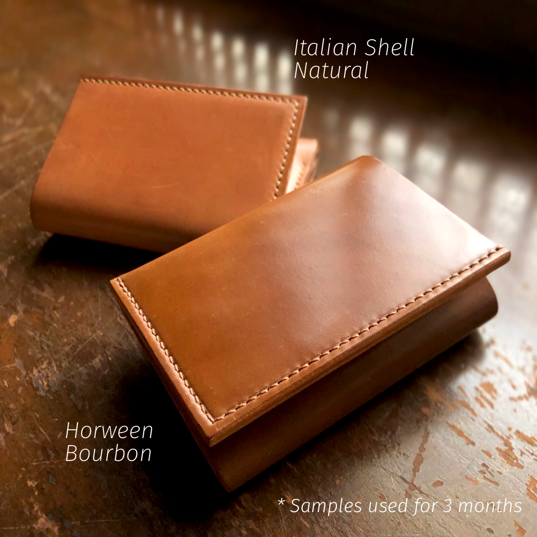 Shell Wallet / Vertical / Palm-Sized Wallet, Trifold【Horween】シェルコードバンのシンプルな三折り財布