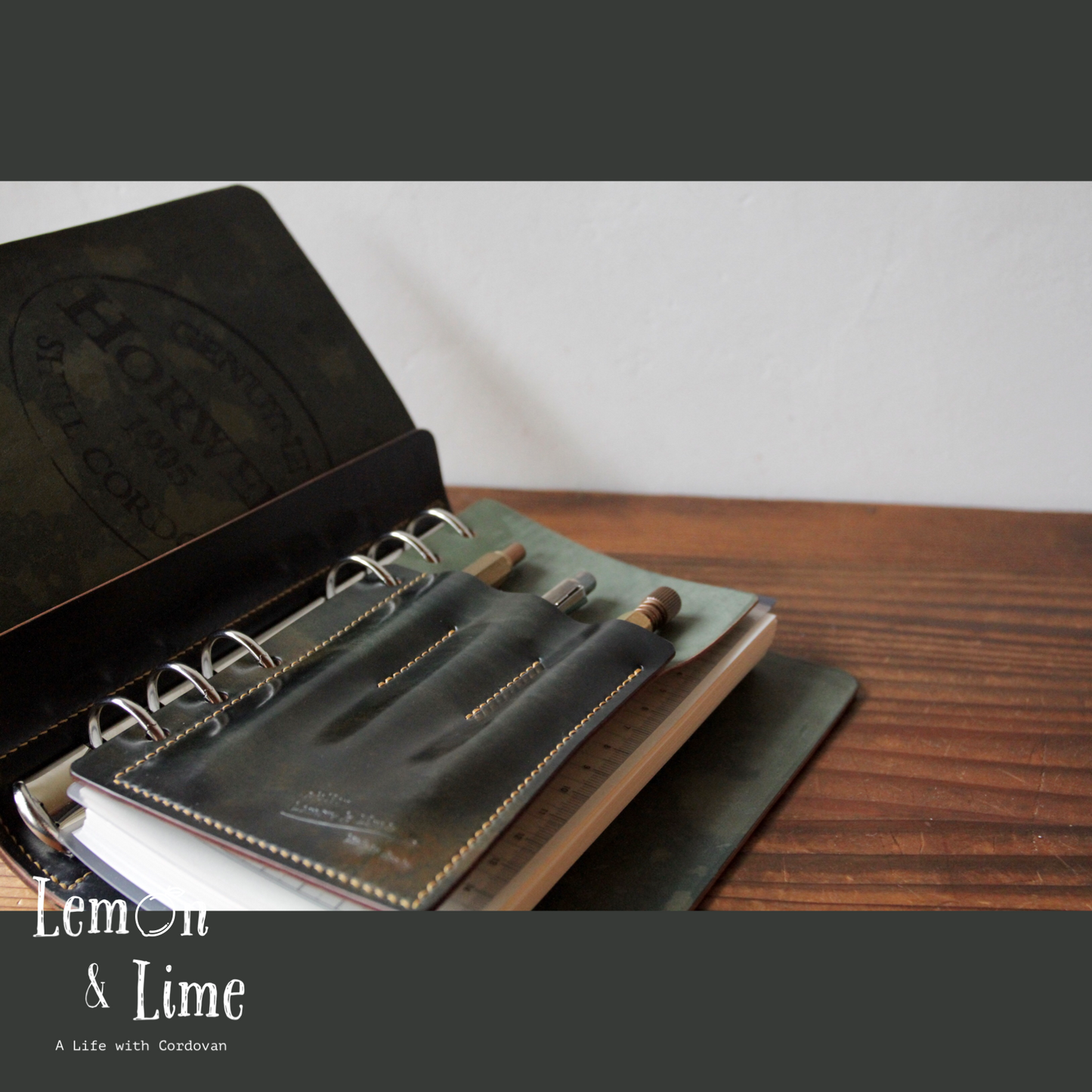 Shell Pen Holder for Shell Organizer (Personal)【Horween】シェルコードバンのペンホルダー・システム手帳用 (バイブルサイズ)