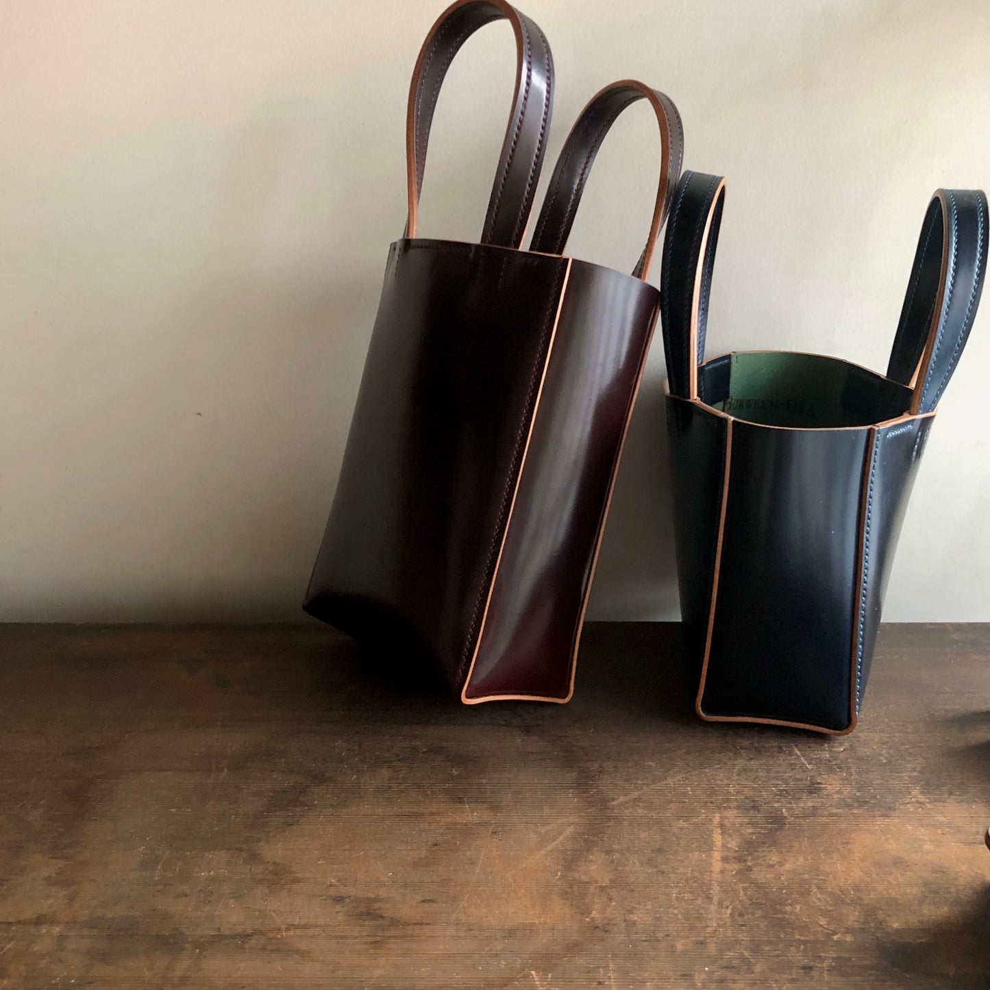 Shell Bag / Mini Tote (Horizontal)【Horween】シェルコードバンのミニトートバッグ(よこ型)