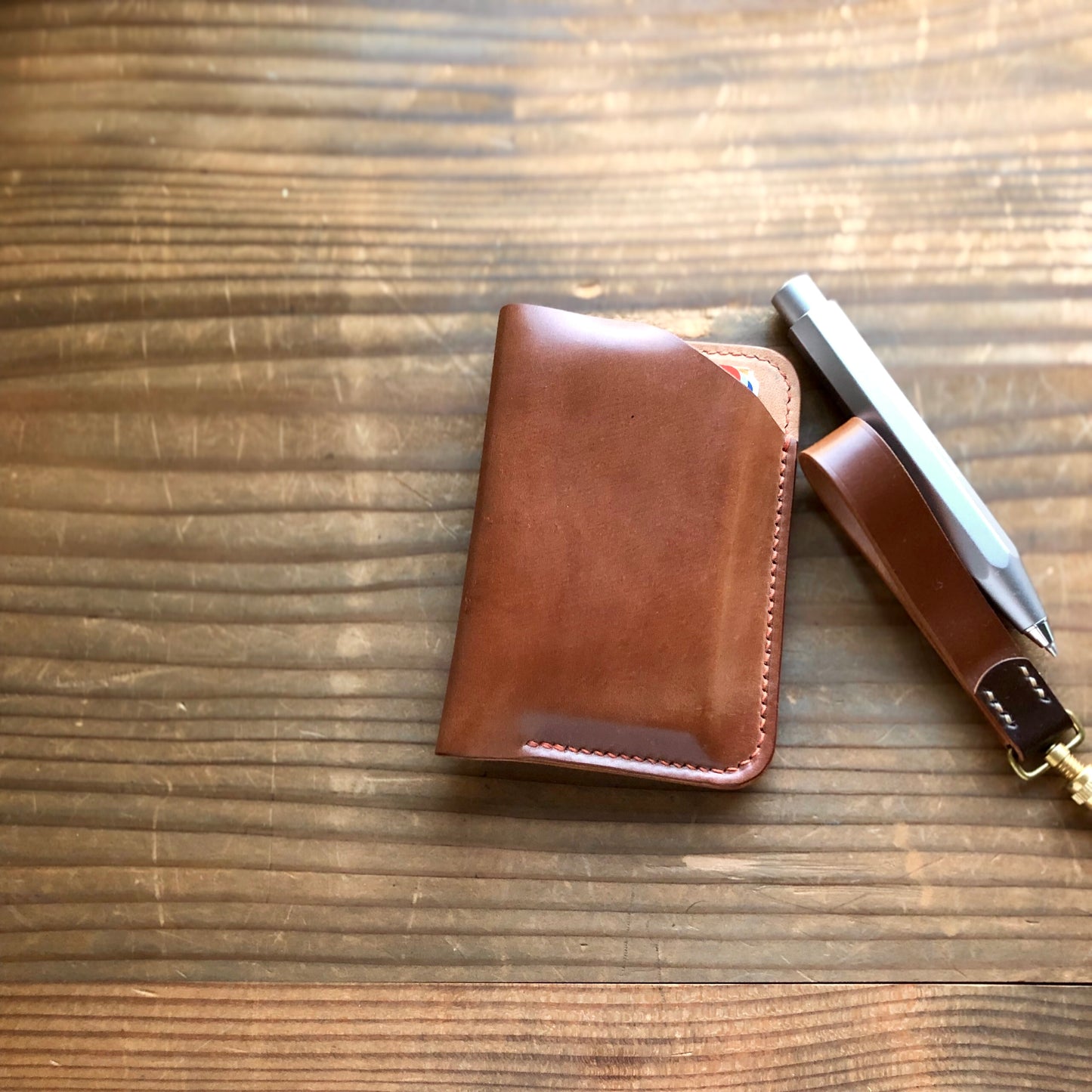 Shell Wallet / Simple / Vertical + Horizontal【Horween】シェルコードバンのシンプルなカードホルダー (縦+横型)