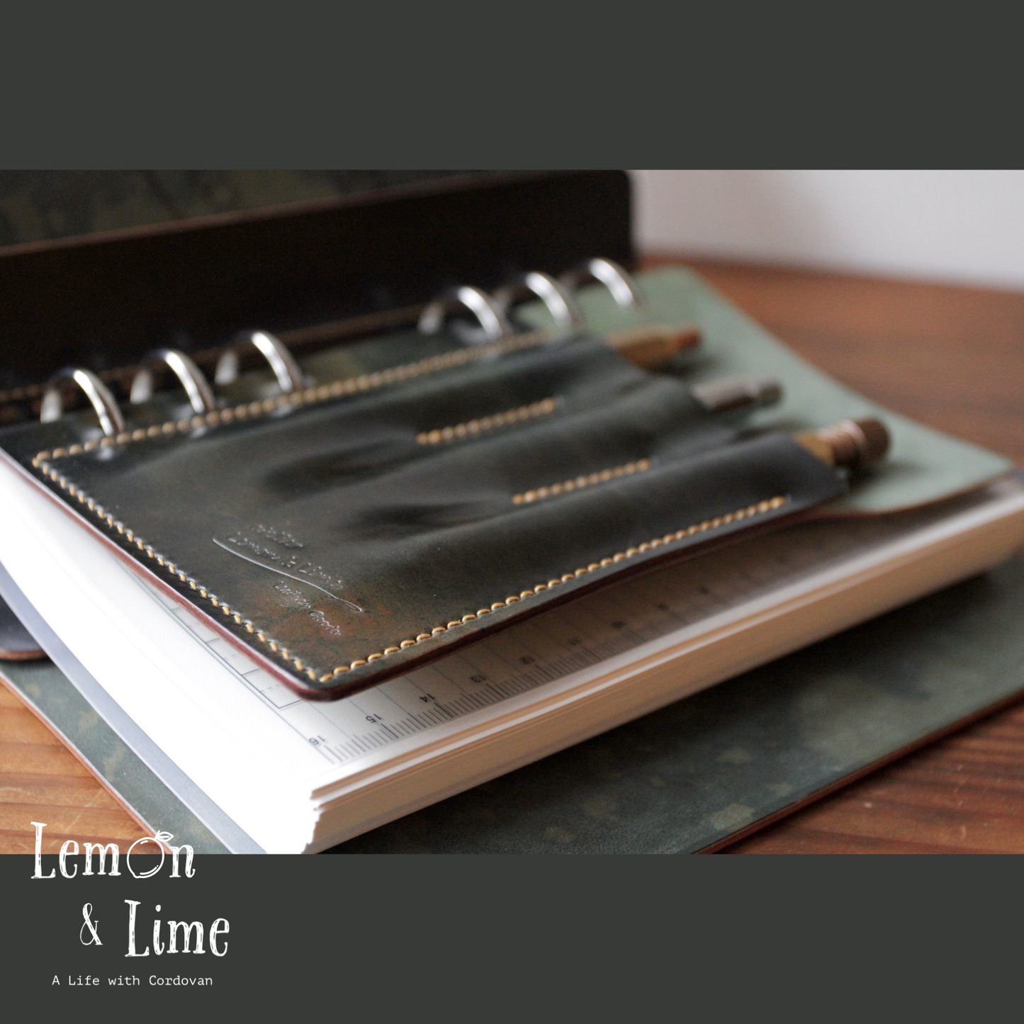Shell Pen Holder for Shell Organizer (Personal)【Horween】シェルコードバンのペンホルダー・システム手帳用 (バイブルサイズ)