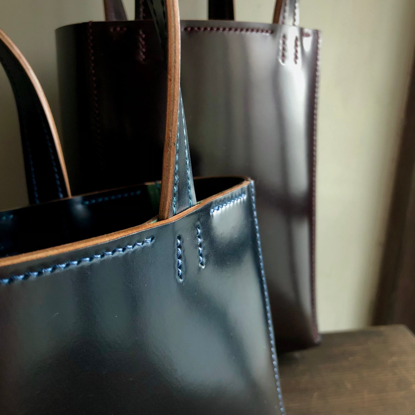 Shell Bag / Mini Tote (Horizontal)【Horween】シェルコードバンのミニトートバッグ(よこ型)