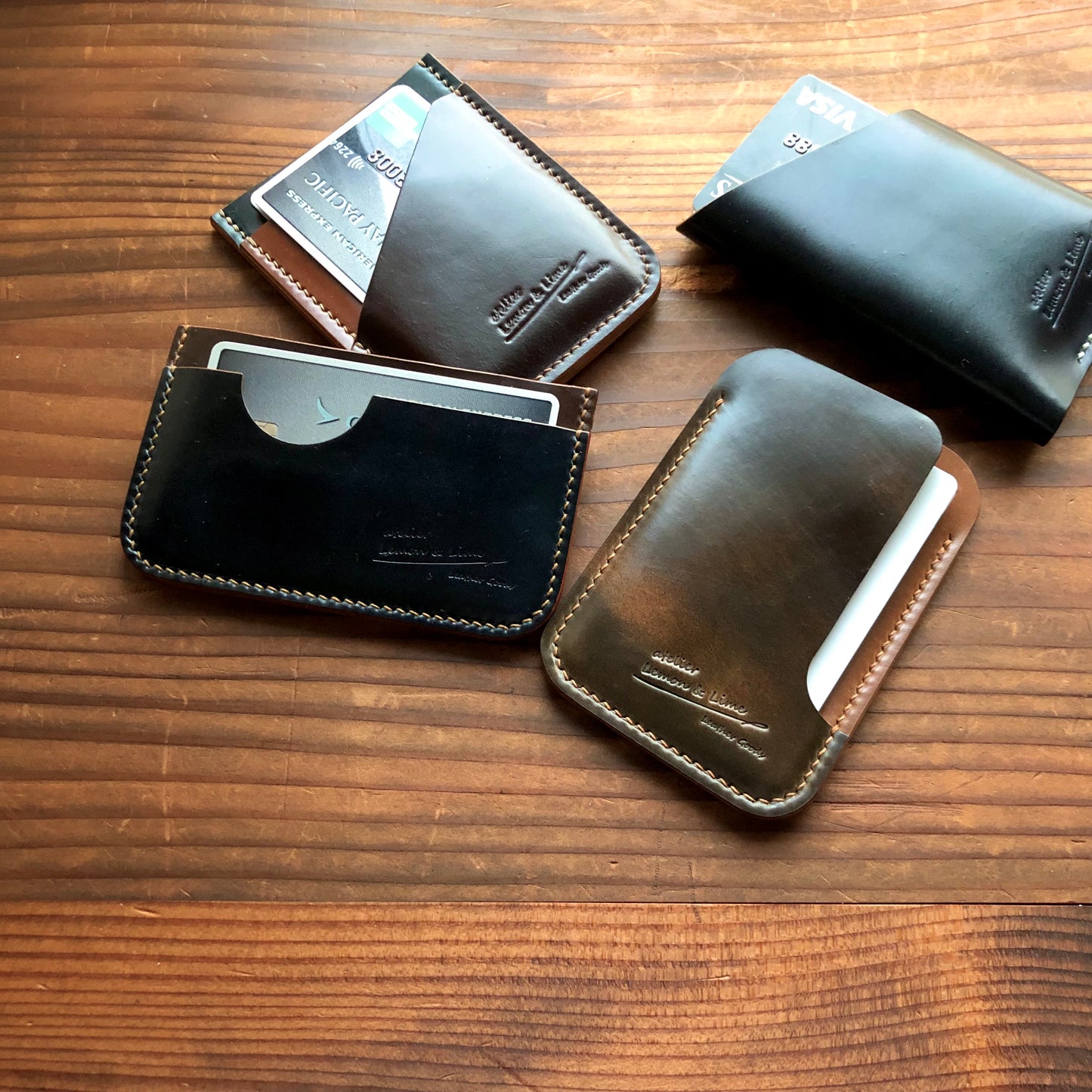 Shell Wallet / Vertical / Single (2-pocket)【Horween】シェルコードバンの縦型のカードホルダー (2ポケット)