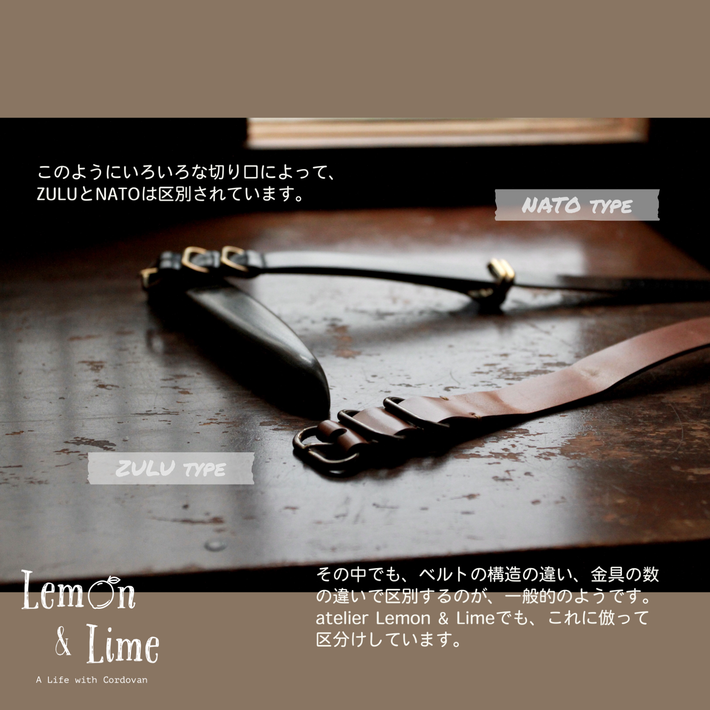 Shell Watch Strap (NATO type)【Horween】シェルコードバンの時計ベルト (NATOタイプ)