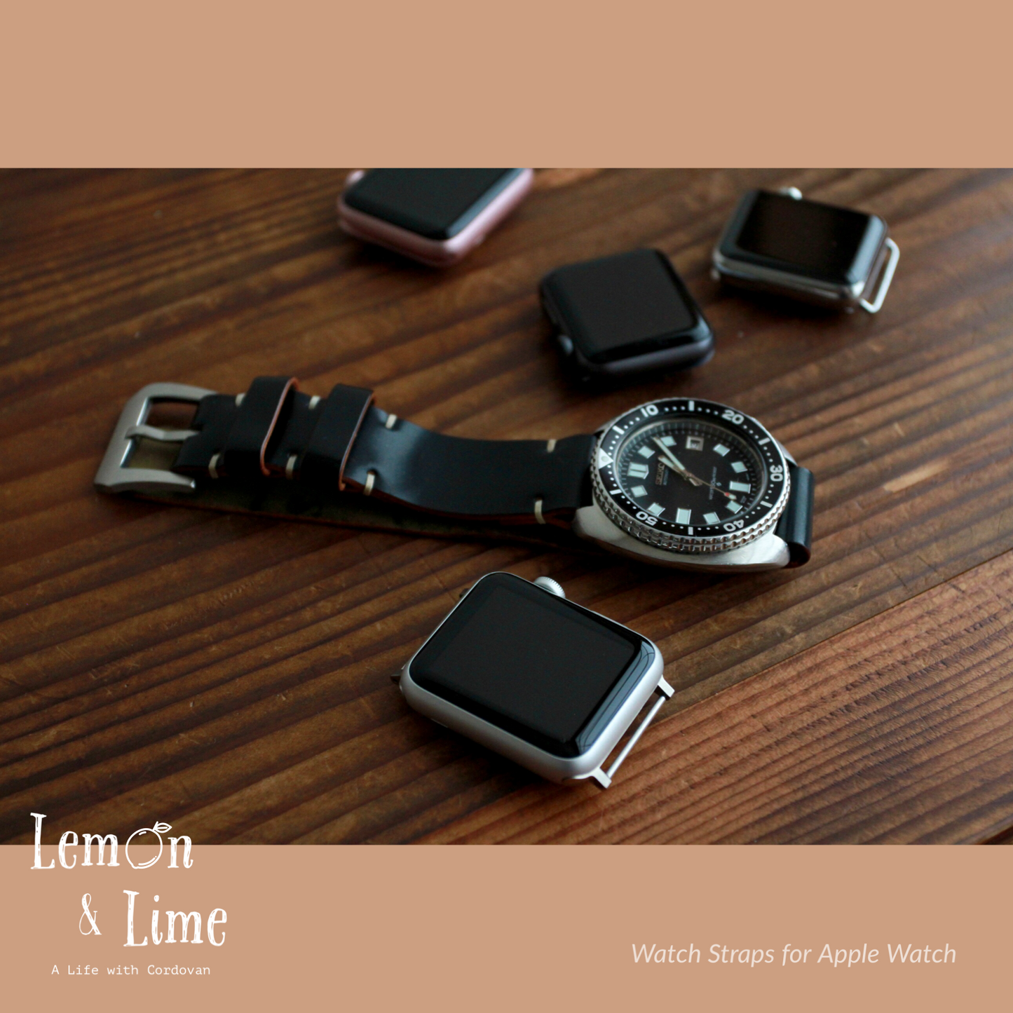Shell Watch Strap for Apple Watch (2-piece)【Horween】シェルコードバンのApple Watch用ベルト(2ピース)