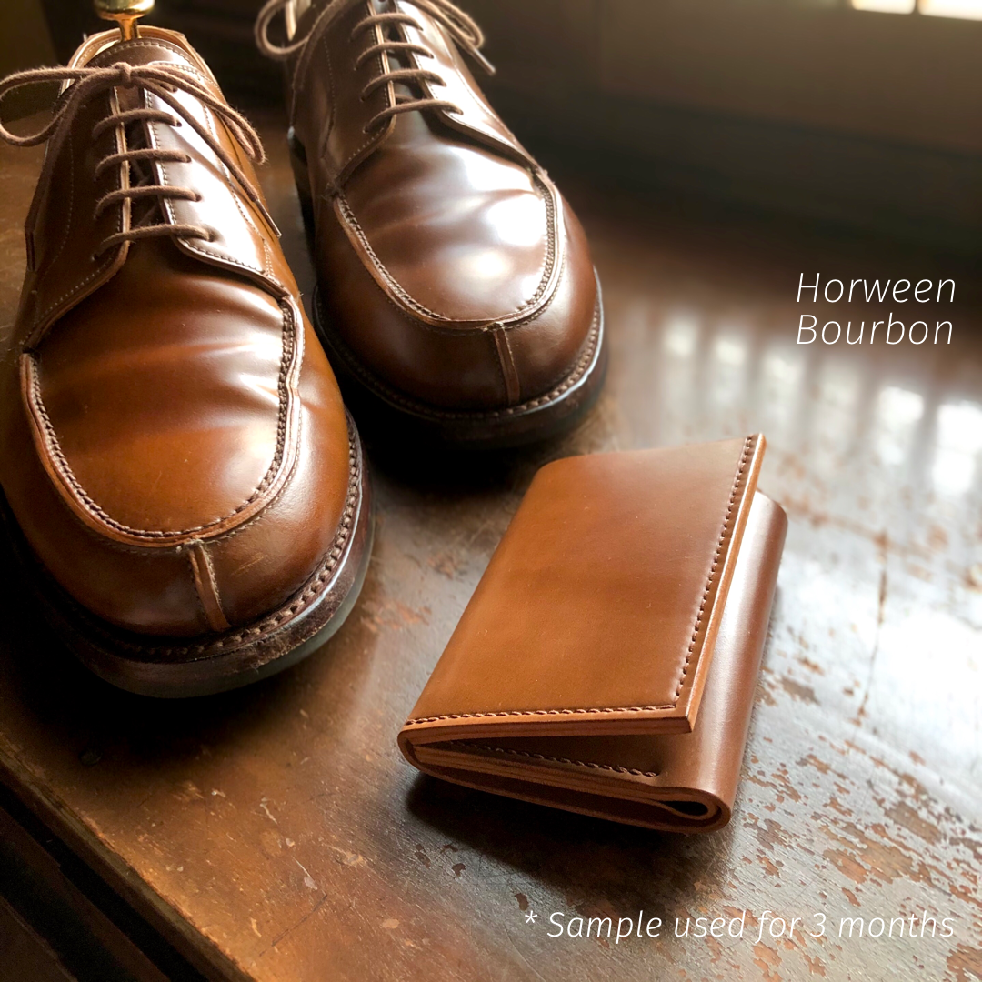 Shell Wallet / Vertical / Palm-Sized Wallet, Trifold【Horween】シェルコードバンのシンプルな三折り財布