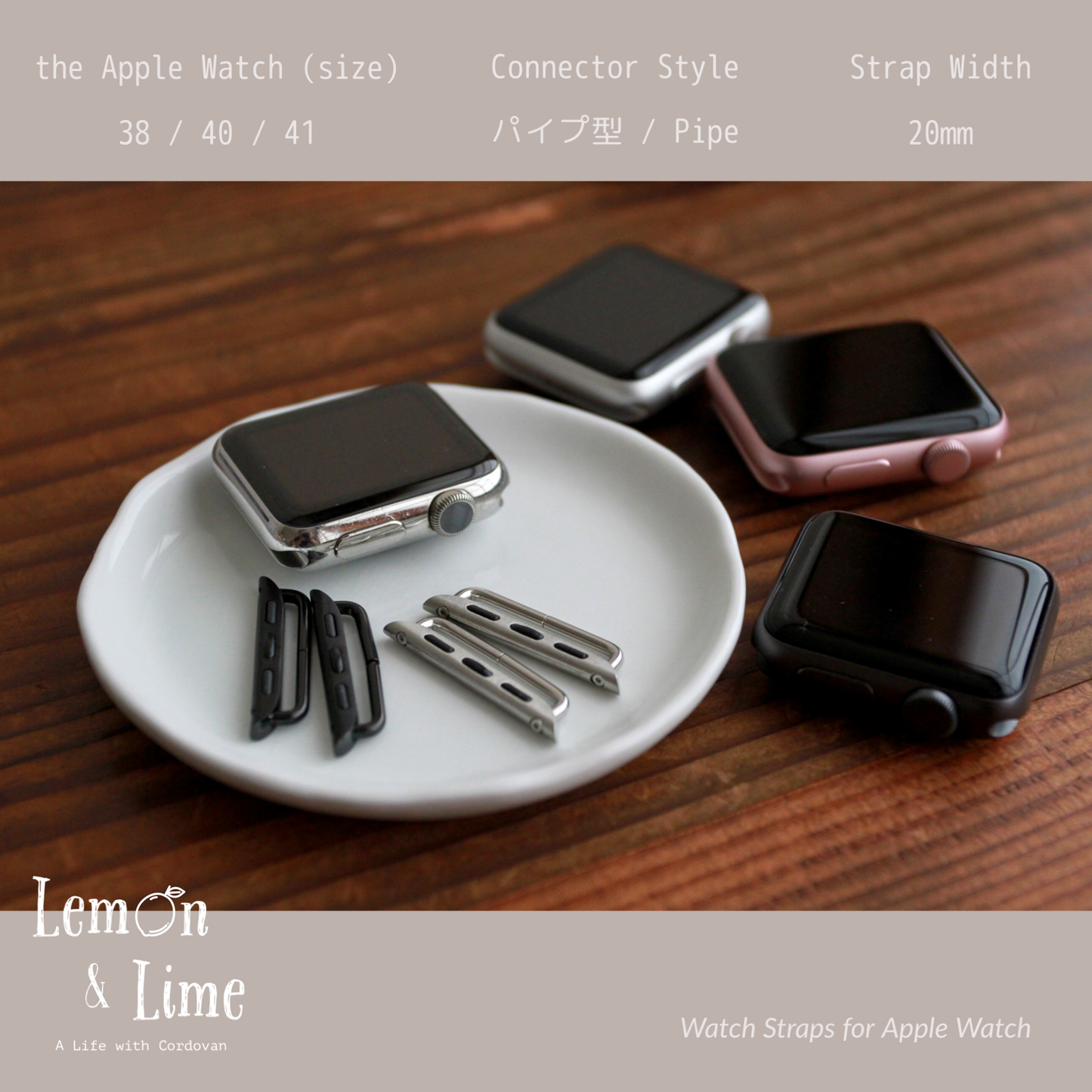 Shell Watch Strap for Apple Watch (2-piece)【Horween】シェルコードバンのApple Watch用ベルト(2ピース)