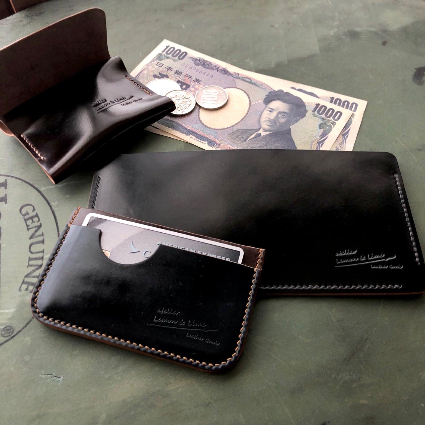 Shell Wallet / Simple / Long Bill Wallet【Horween】シェルコードバンの折らないで入れる札入れ