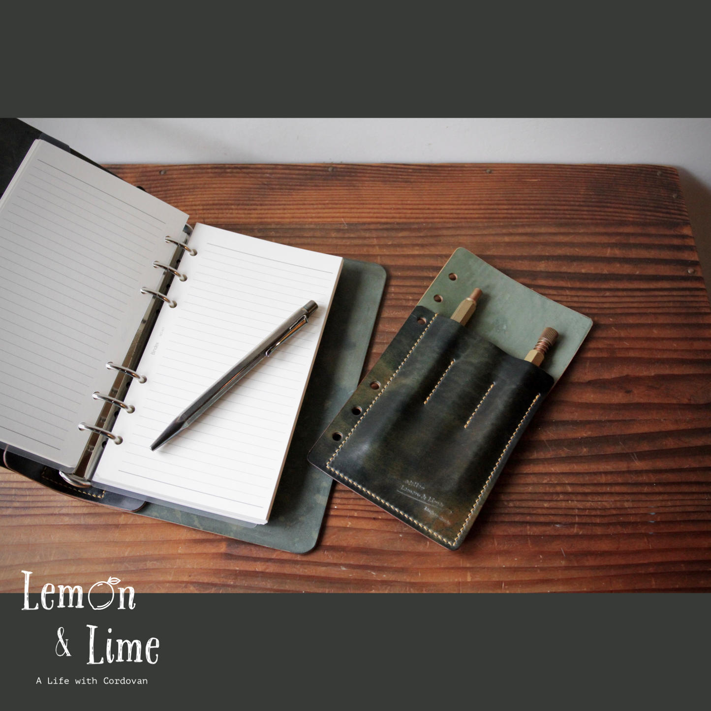 Shell Pen Holder for Shell Organizer (Personal)【Horween】シェルコードバンのペンホルダー・システム手帳用 (バイブルサイズ)