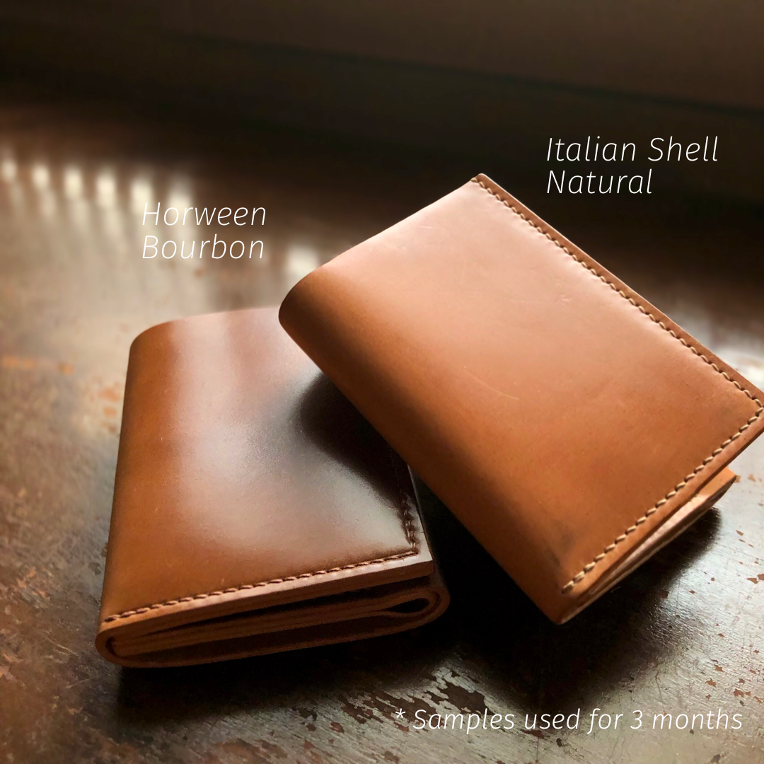 Shell Wallet / Vertical / Palm-Sized Wallet, Trifold【Horween】シェルコードバンのシンプルな三折り財布