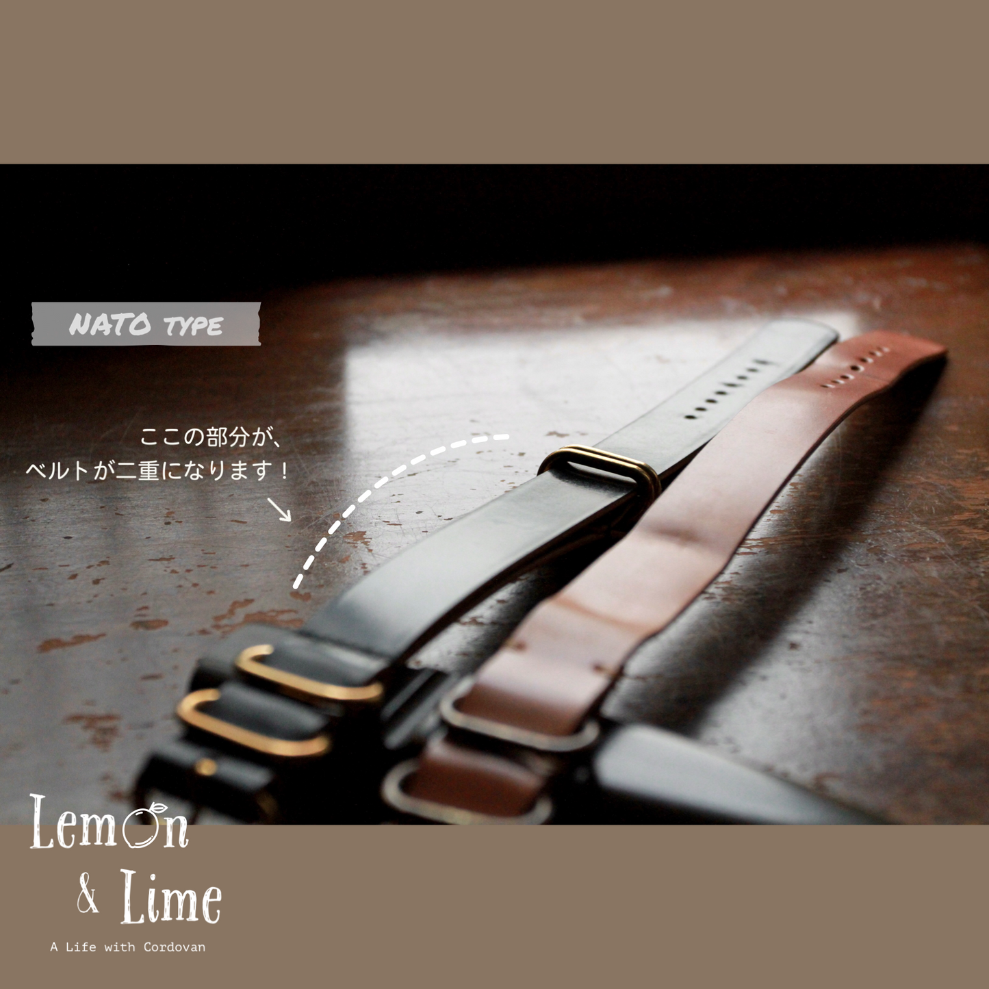 Shell Watch Strap (NATO type)【Horween】シェルコードバンの時計ベルト (NATOタイプ)