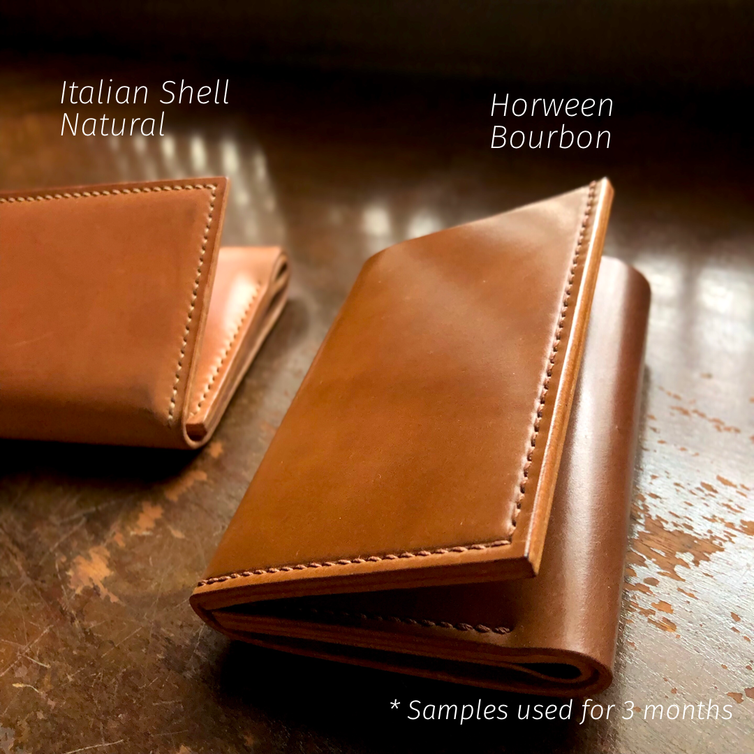 Shell Wallet / Vertical / Palm-Sized Wallet, Trifold【Horween】シェルコードバンのシンプルな三折り財布