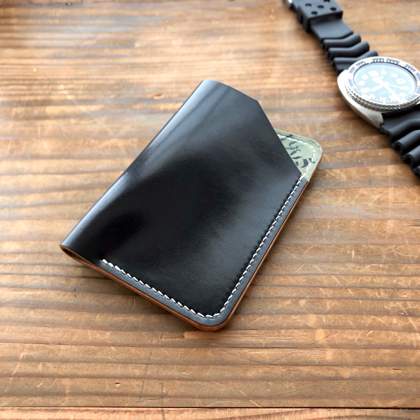 Shell Wallet / Simple / Vertical + Horizontal【Horween】シェルコードバンのシンプルなカードホルダー (縦+横型)