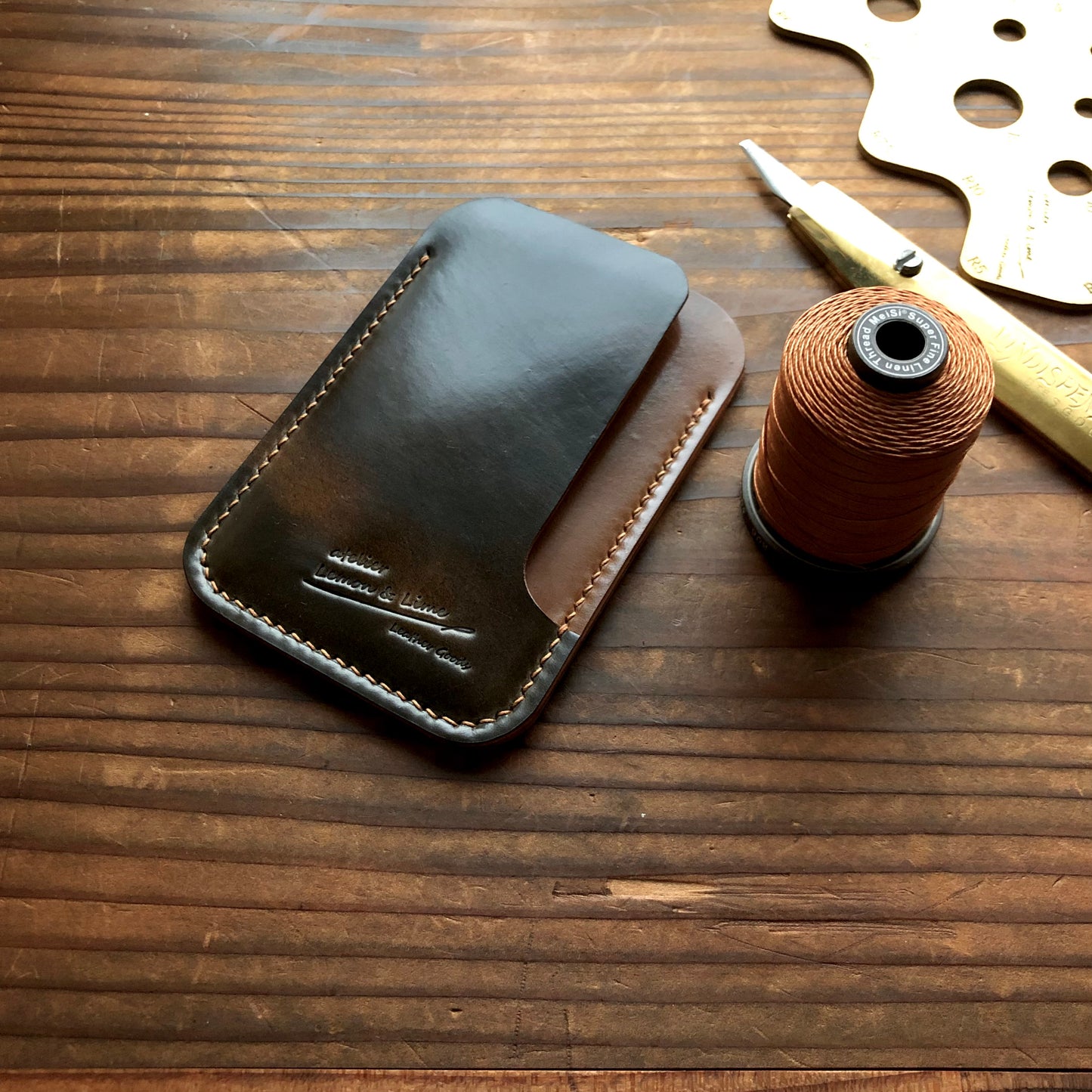 Shell Wallet / Vertical / Single (2-pocket)【Horween】シェルコードバンの縦型のカードホルダー (2ポケット)