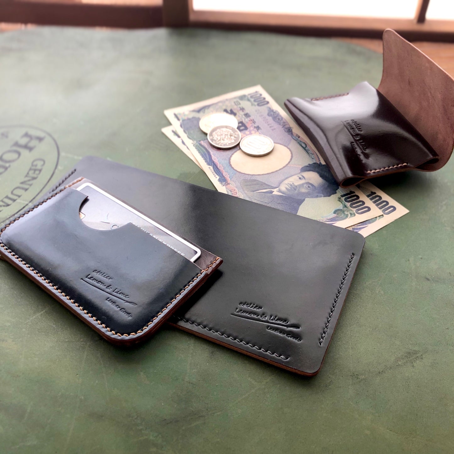 Shell Wallet / Simple / Long Bill Wallet【Horween】シェルコードバンの折らないで入れる札入れ