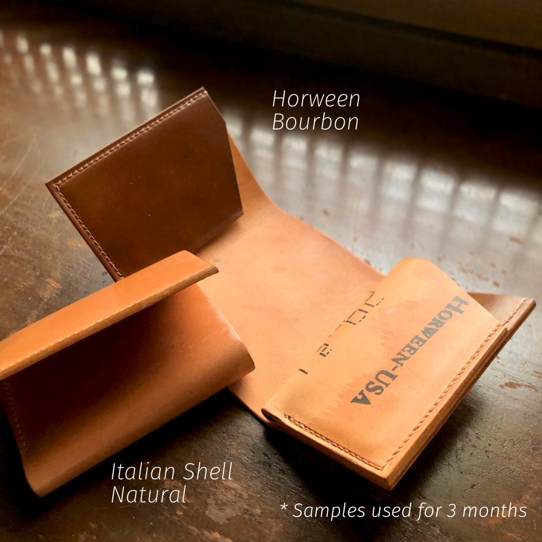 Shell Wallet / Vertical / Palm-Sized Wallet, Trifold【Horween】シェルコードバンのシンプルな三折り財布