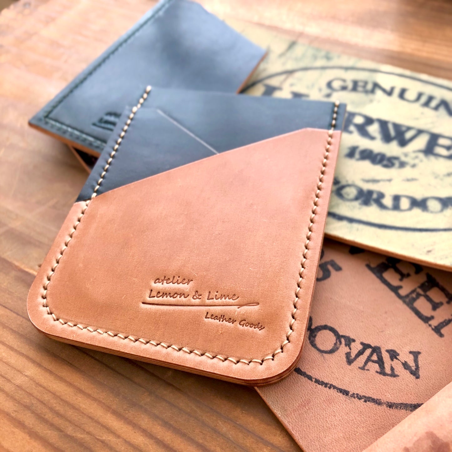 Shell Wallet / Vertical / Single (3-pocket)【Horween】シェルコードバンの縦型のカードホルダー (3ポケット)