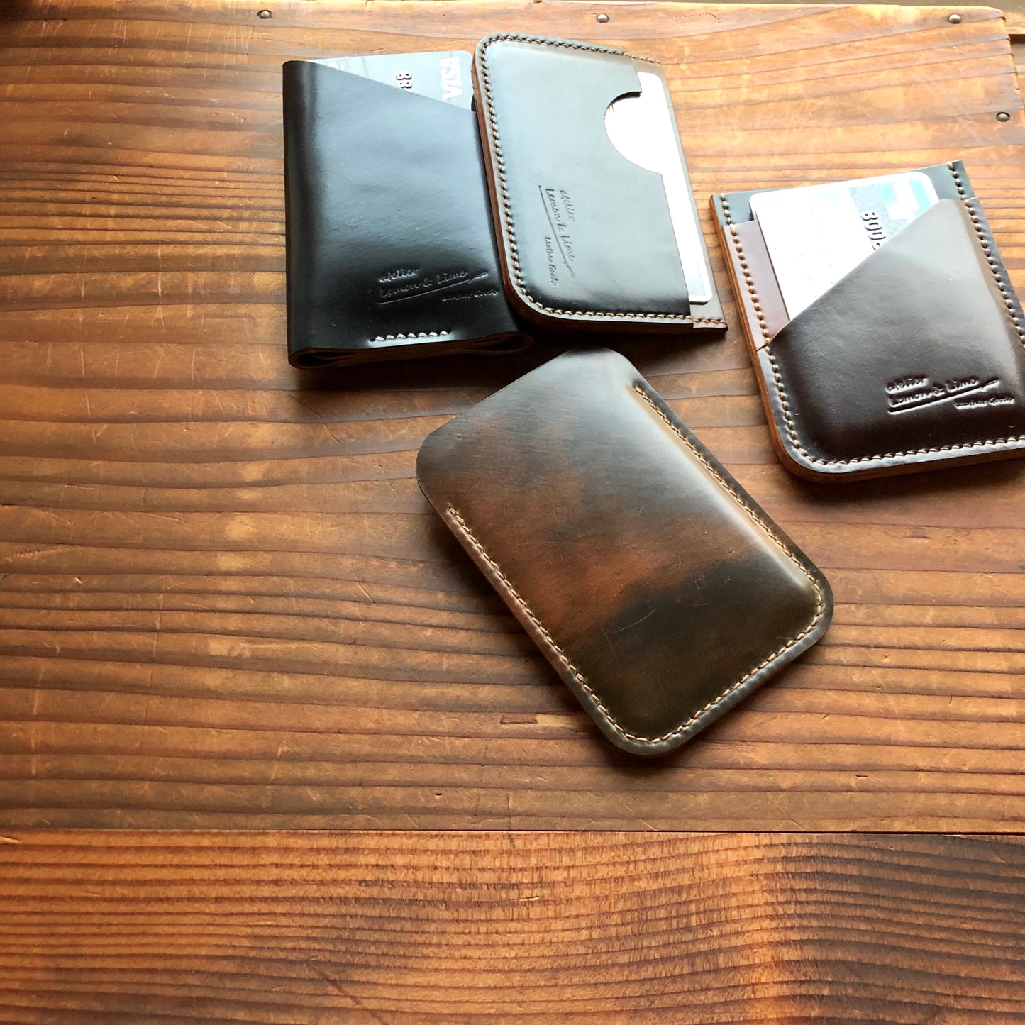 Shell Wallet / Vertical / Single (2-pocket)【Horween】シェルコードバンの縦型のカードホルダー (2ポケット)