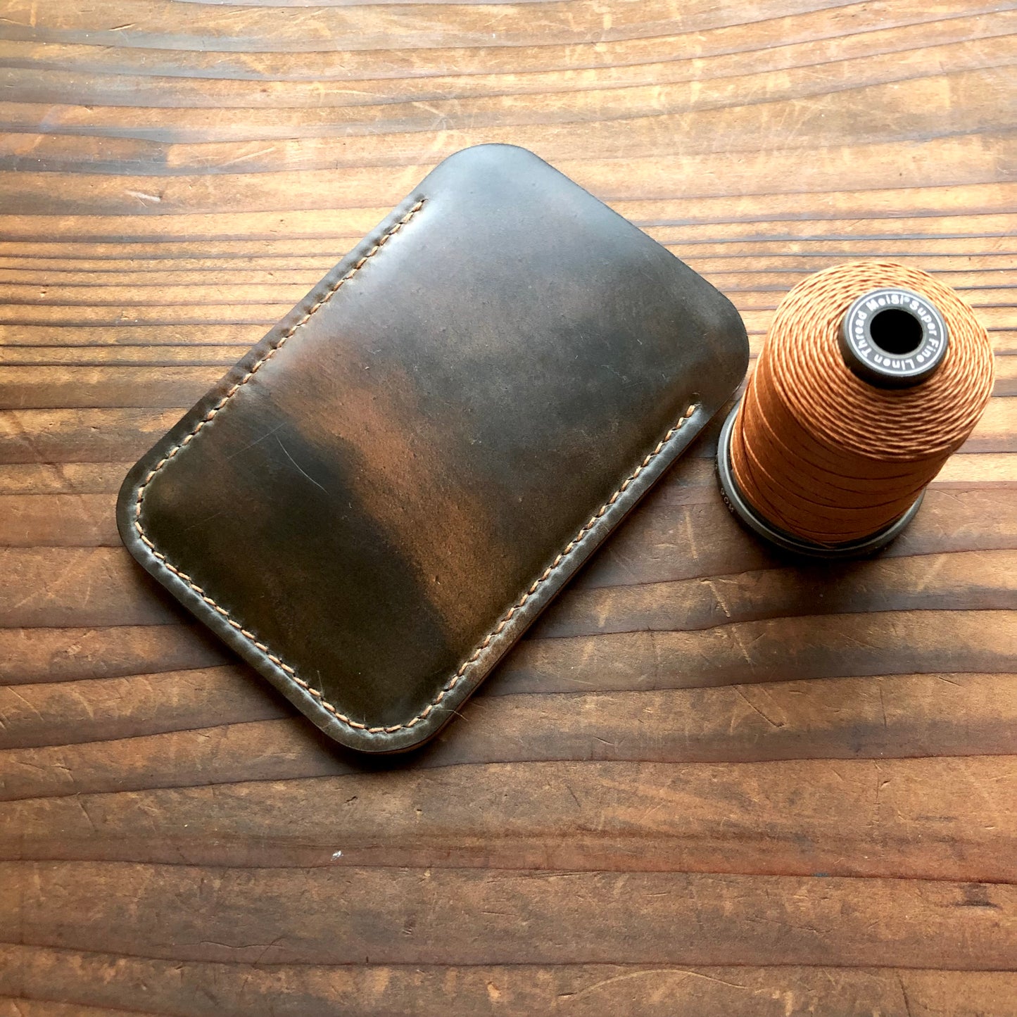 Shell Wallet / Vertical / Single (2-pocket)【Horween】シェルコードバンの縦型のカードホルダー (2ポケット)