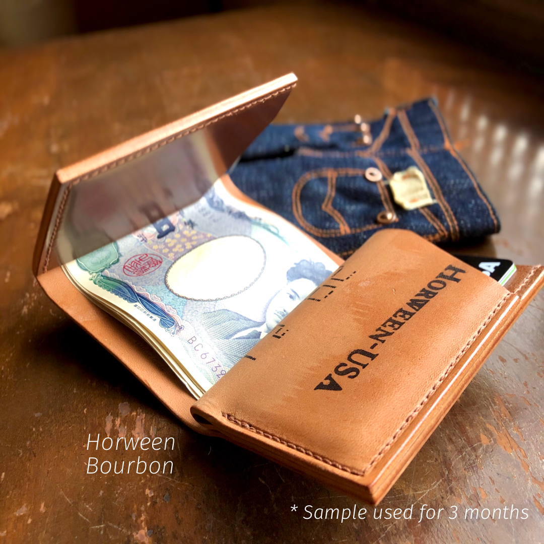 Shell Wallet / Vertical / Palm-Sized Wallet, Trifold【Horween】シェルコードバンのシンプルな三折り財布