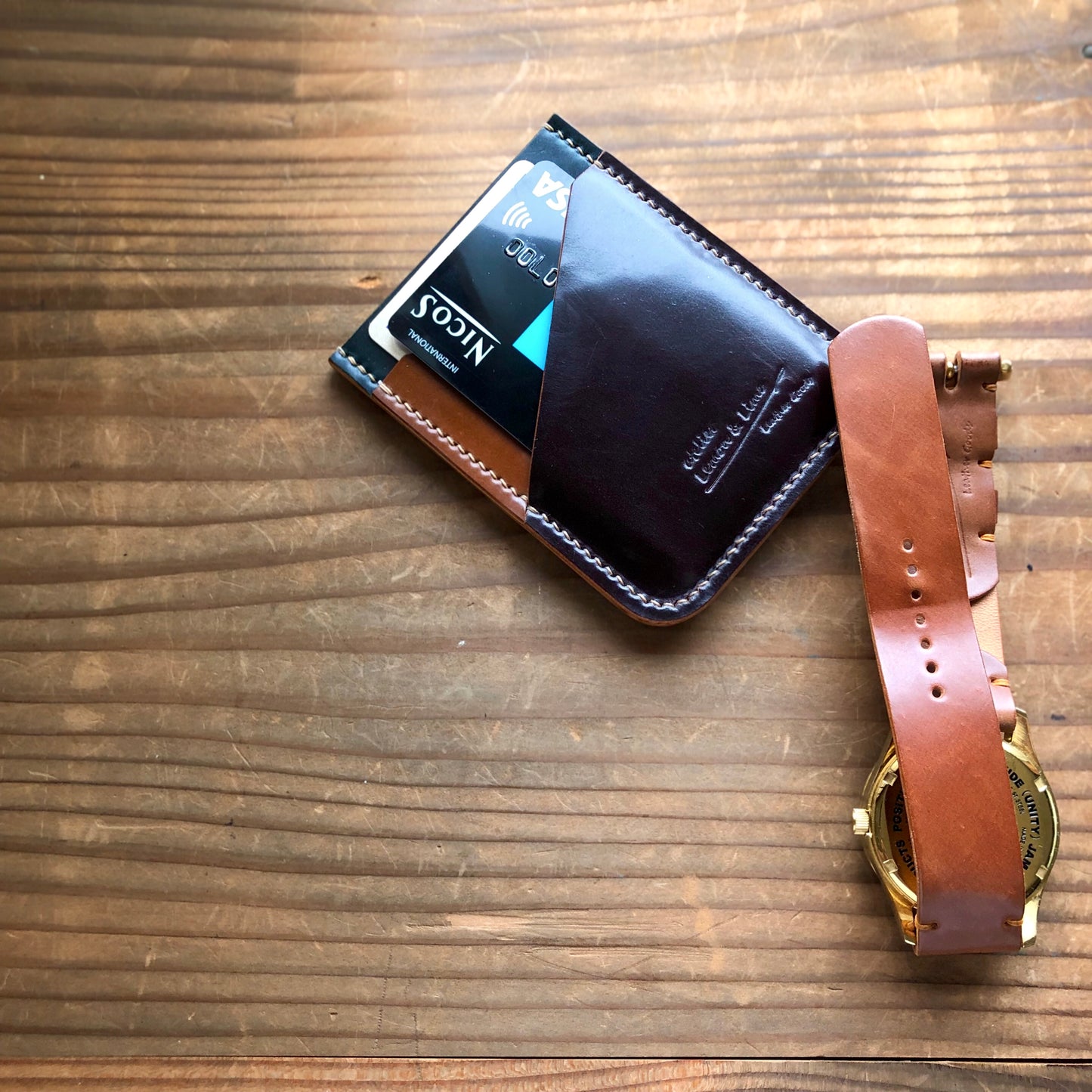 Shell Wallet / Vertical / Single (3-pocket)【Horween】シェルコードバンの縦型のカードホルダー (3ポケット)