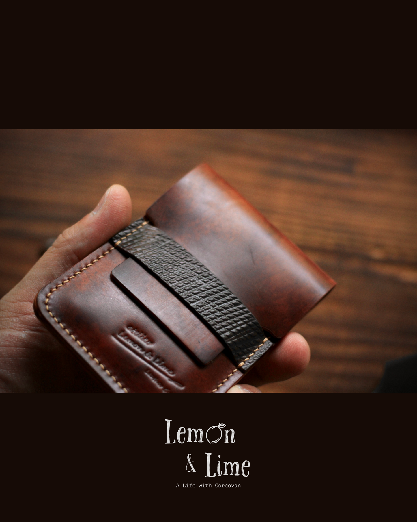 Shell Wallet / Vertical / Vertical Card Case w/ Flap (1-pocket)【Horween】シェルコードバンのフラップ付きの縦型カードケース