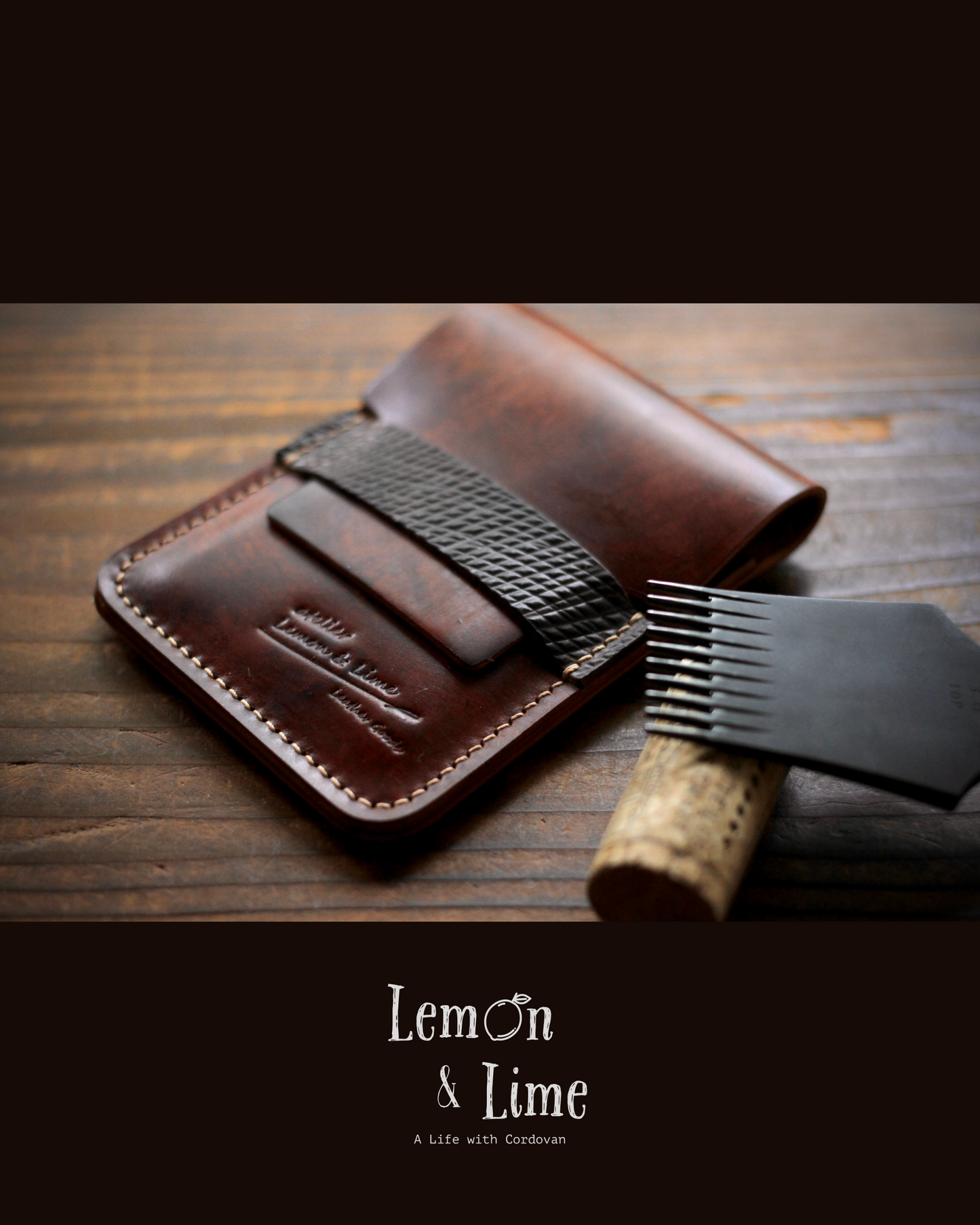 Shell Wallet / Vertical / Vertical Card Case w/ Flap (1-pocket)【Horween】シェルコードバンのフラップ付きの縦型カードケース