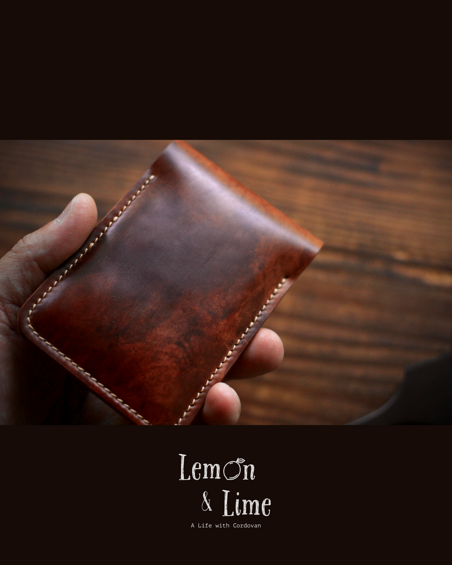 Shell Wallet / Vertical / Vertical Card Case w/ Flap (1-pocket)【Horween】シェルコードバンのフラップ付きの縦型カードケース