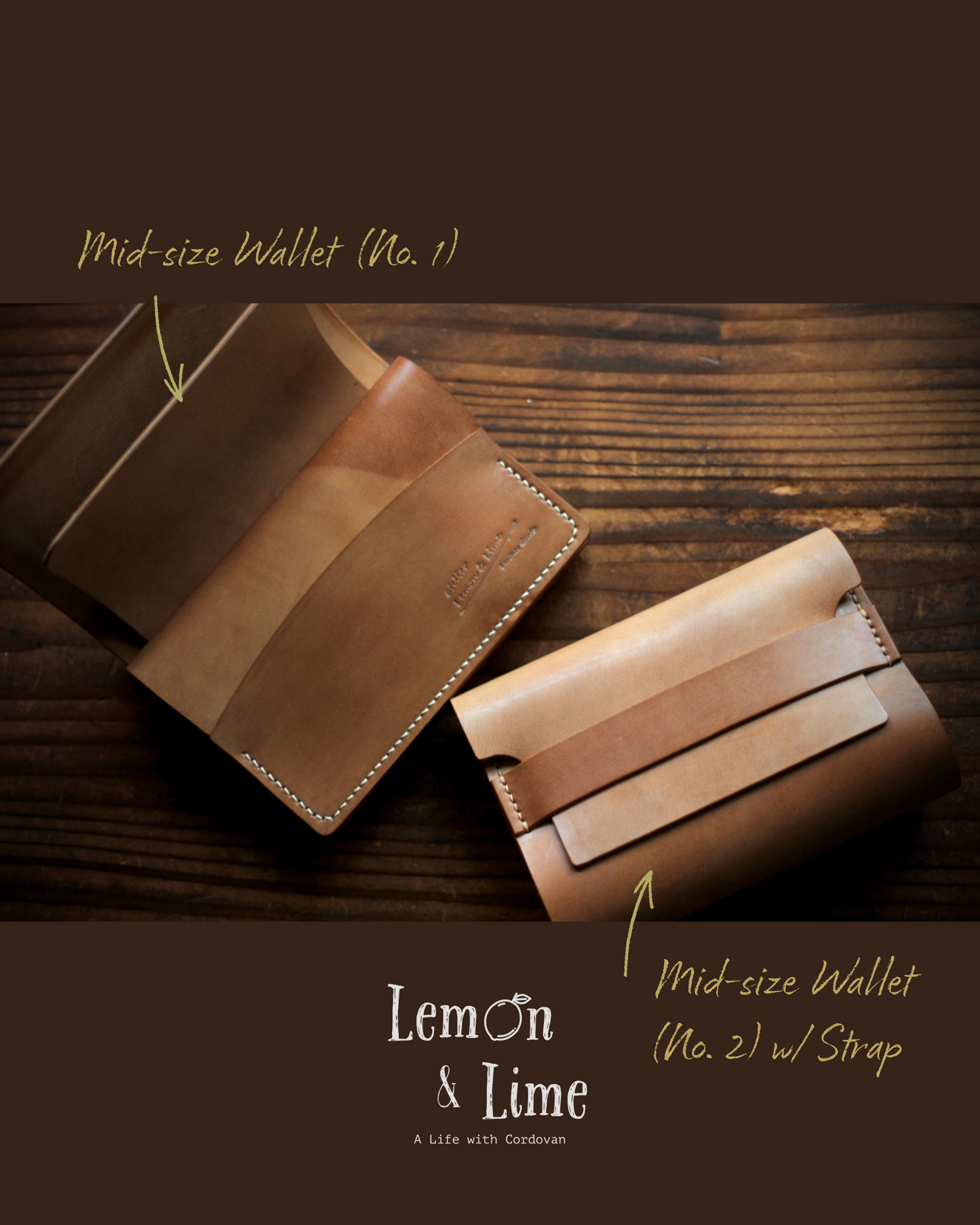 Shell Wallet / Simple / Mid-size Wallet【Horween】シェルコードバンのミディアムサイズのお財布