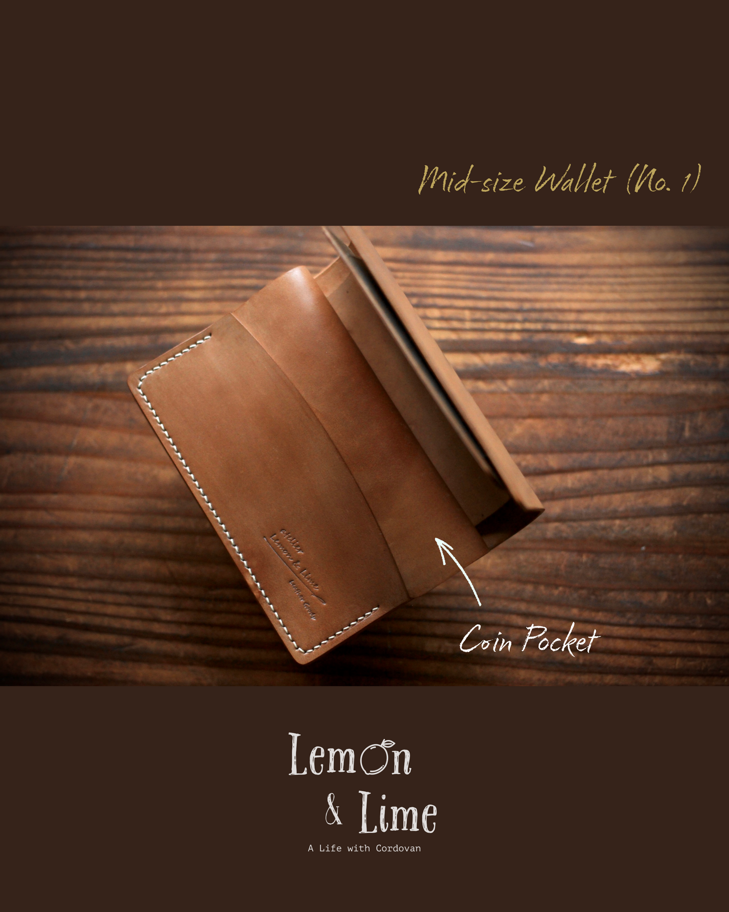 Shell Wallet / Simple / Mid-size Wallet【Horween】シェルコードバンのミディアムサイズのお財布