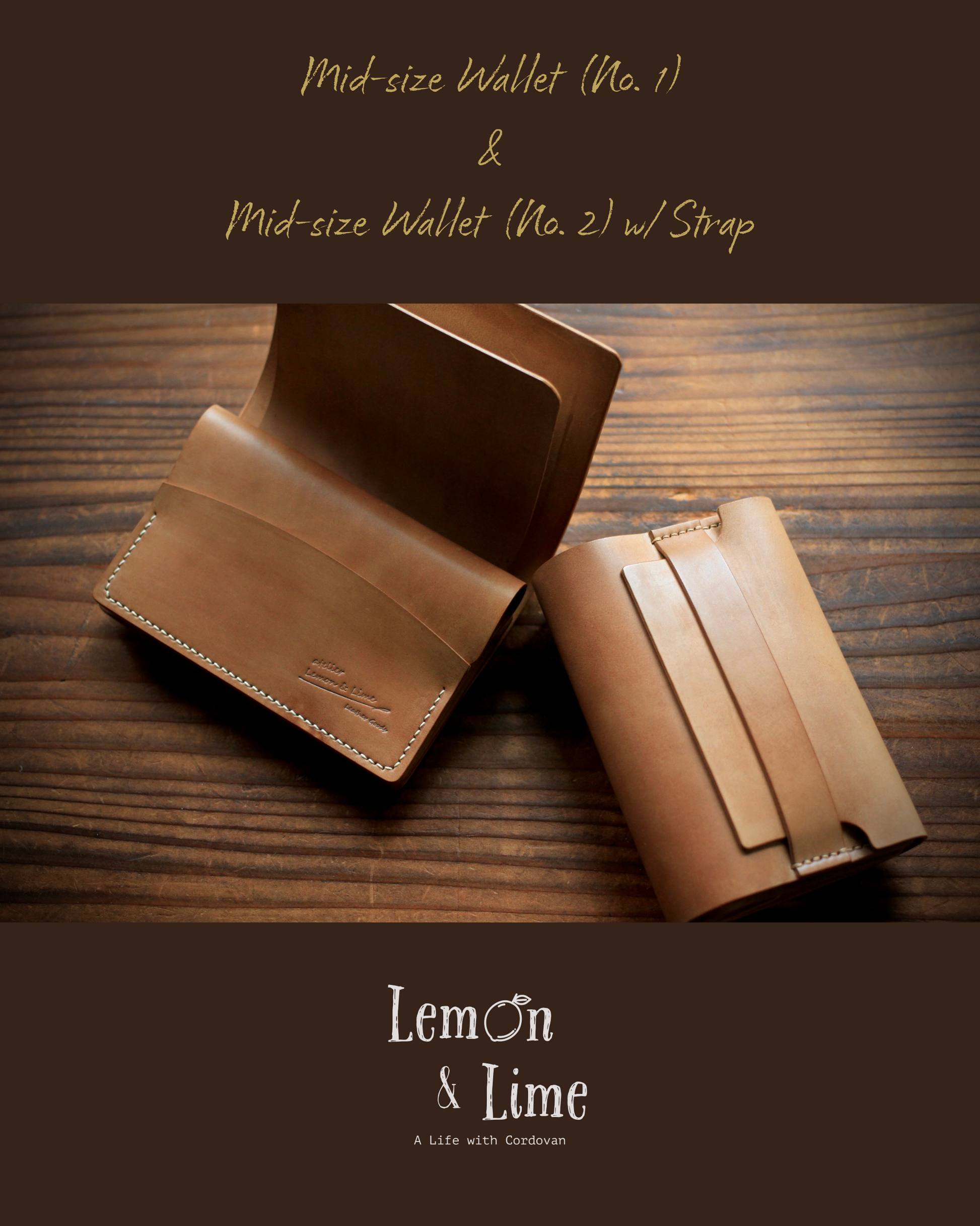 Horweenシェルコードバンで作った、ミディアムサイズのお財布です Horweenシェルコードバンで作った、ミディアムサイズのお財布です