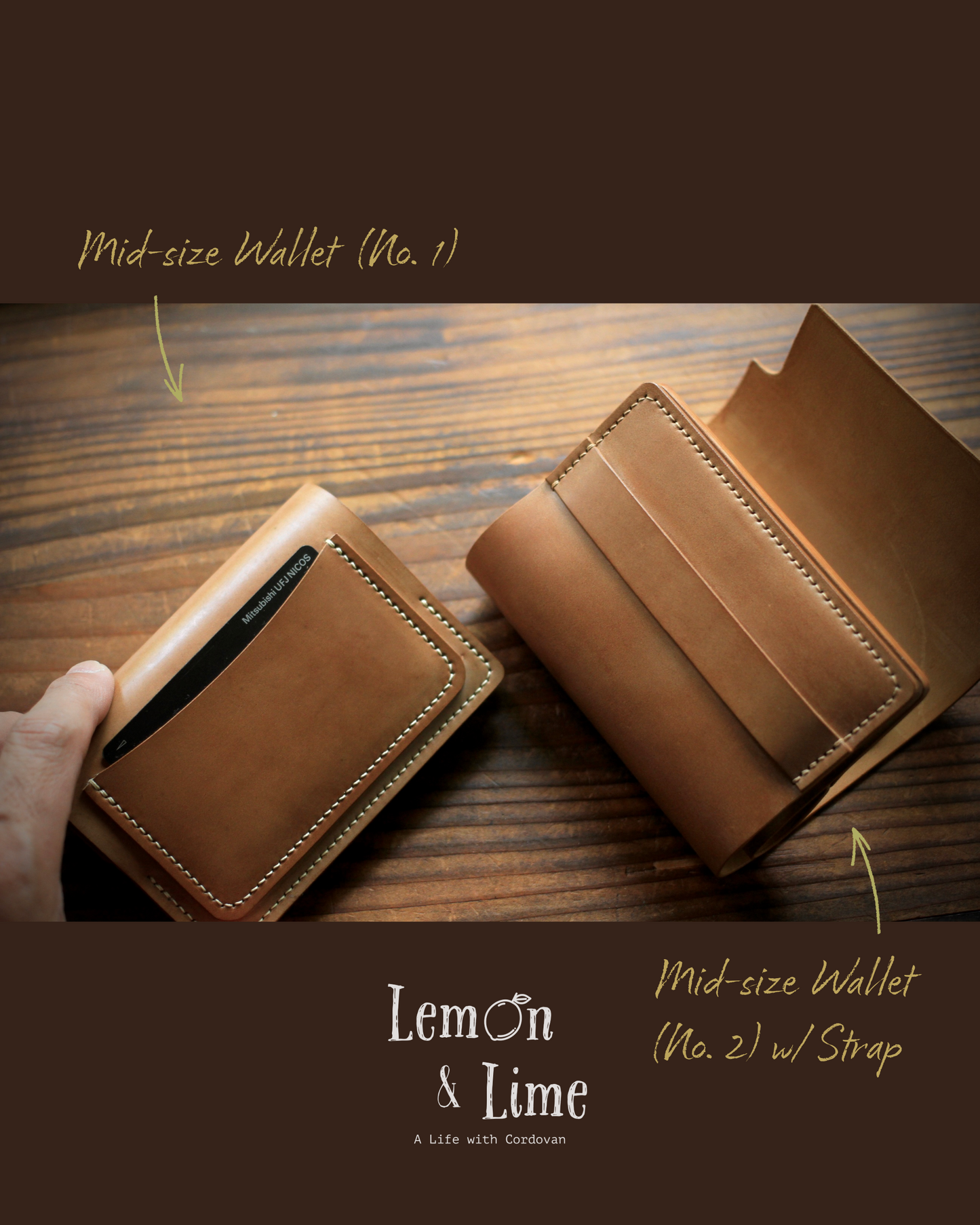 Shell Wallet / Simple / Mid-size Wallet【Horween】シェルコードバンのミディアムサイズのお財布