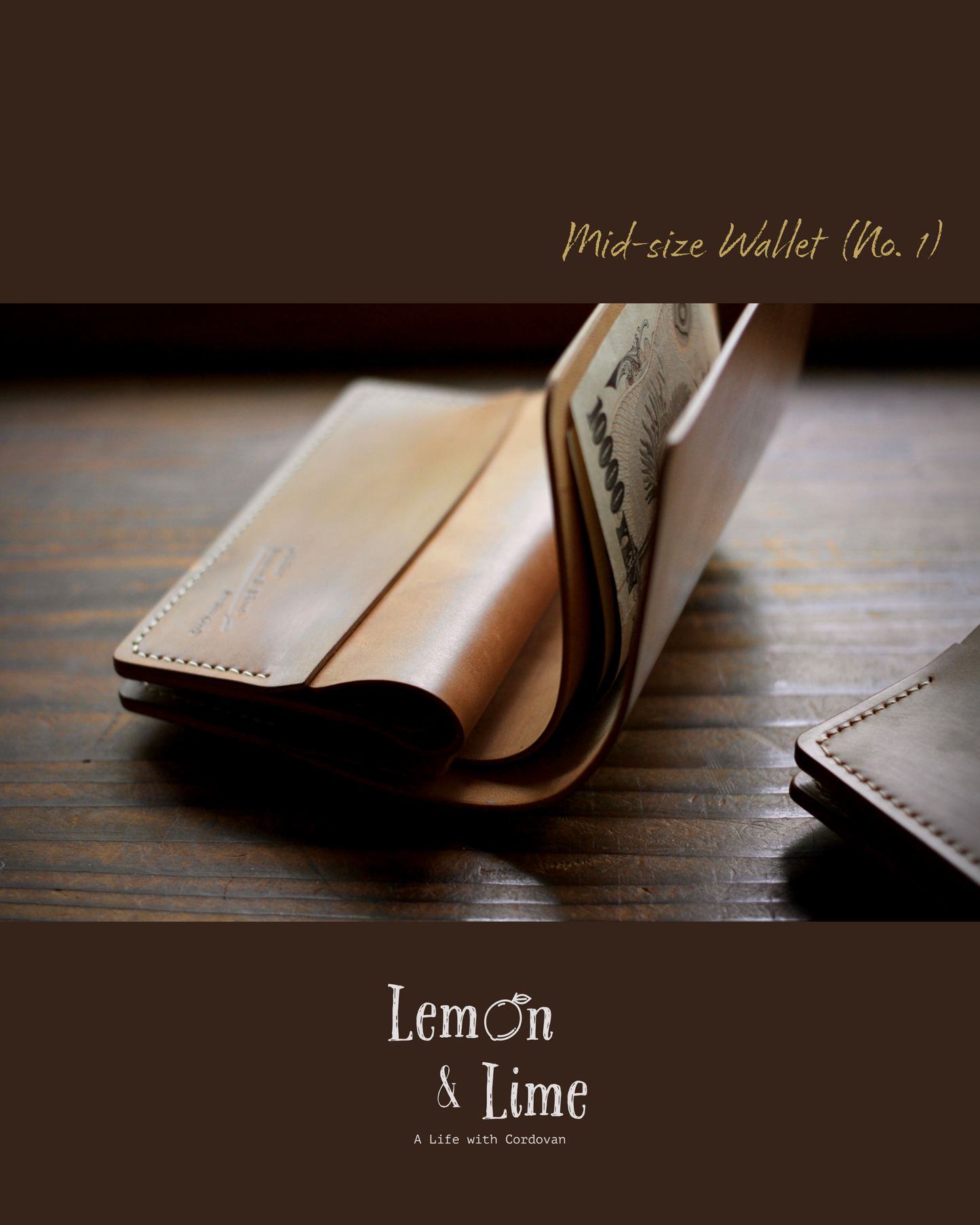Shell Wallet / Simple / Mid-size Wallet【Horween】シェルコードバンのミディアムサイズのお財布