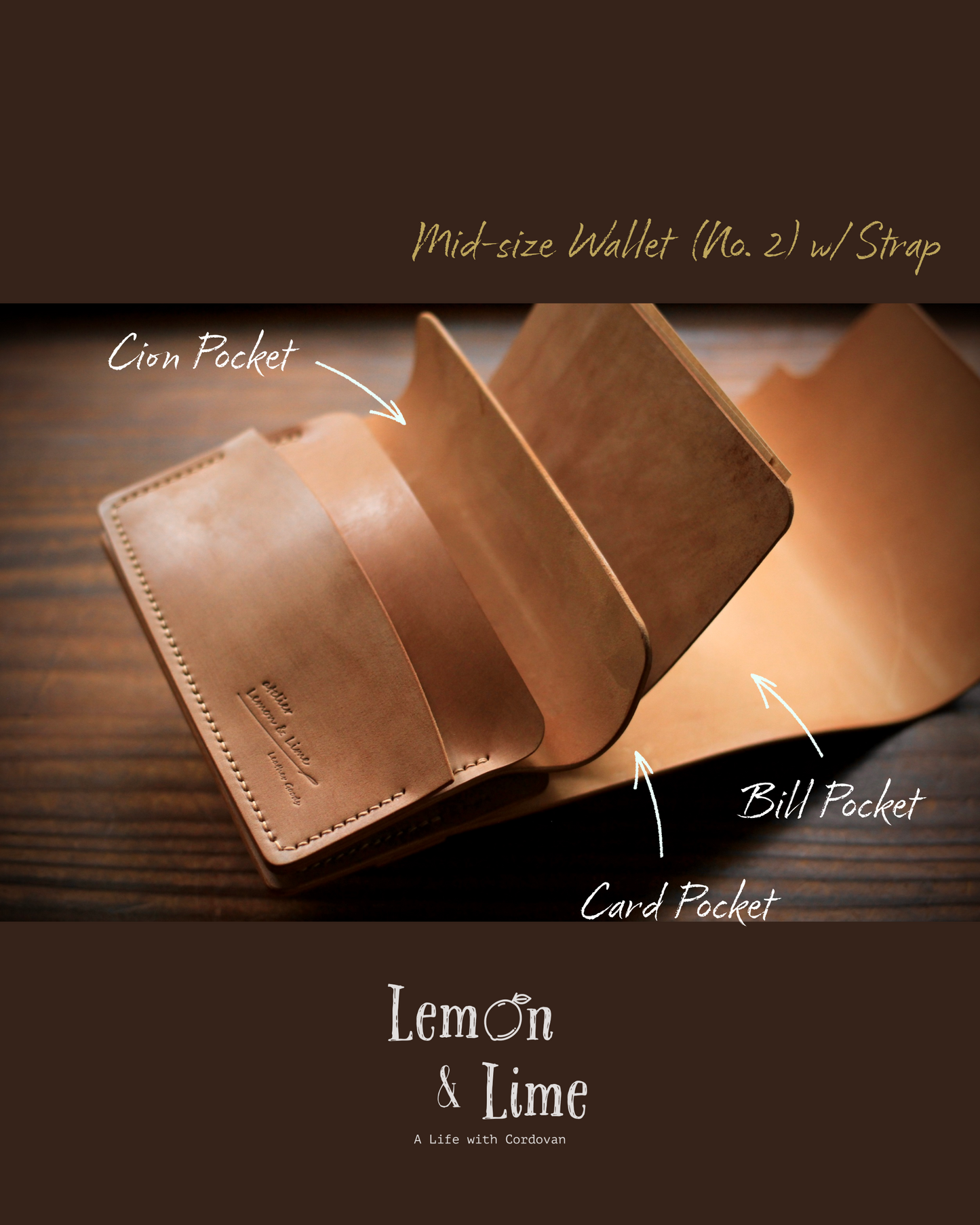 Shell Wallet / Simple / Mid-size Wallet【Horween】シェルコードバンのミディアムサイズのお財布