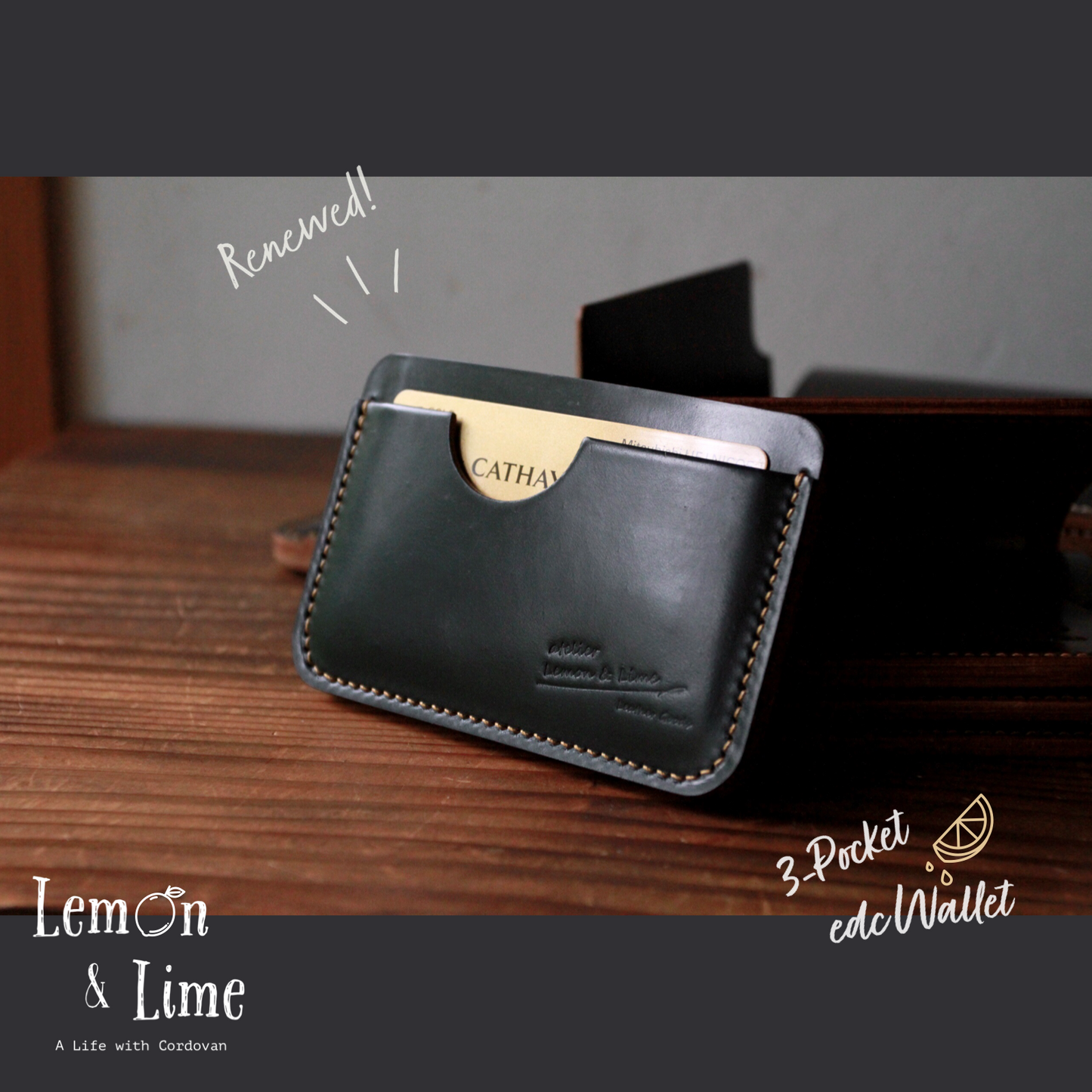 Shell Wallet / r12.5 / Single (3-pocket)【Horween】シェルコードバンのカードホルダー / r12.5 / Single (3-pocket)