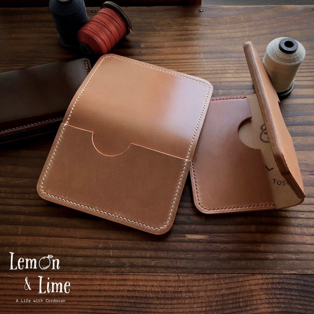 Shell Card Wallet (Bifold, 3-pocket) 【Leder Ogawa】シェルコードバンのカード入れ (二折、3ポケット)